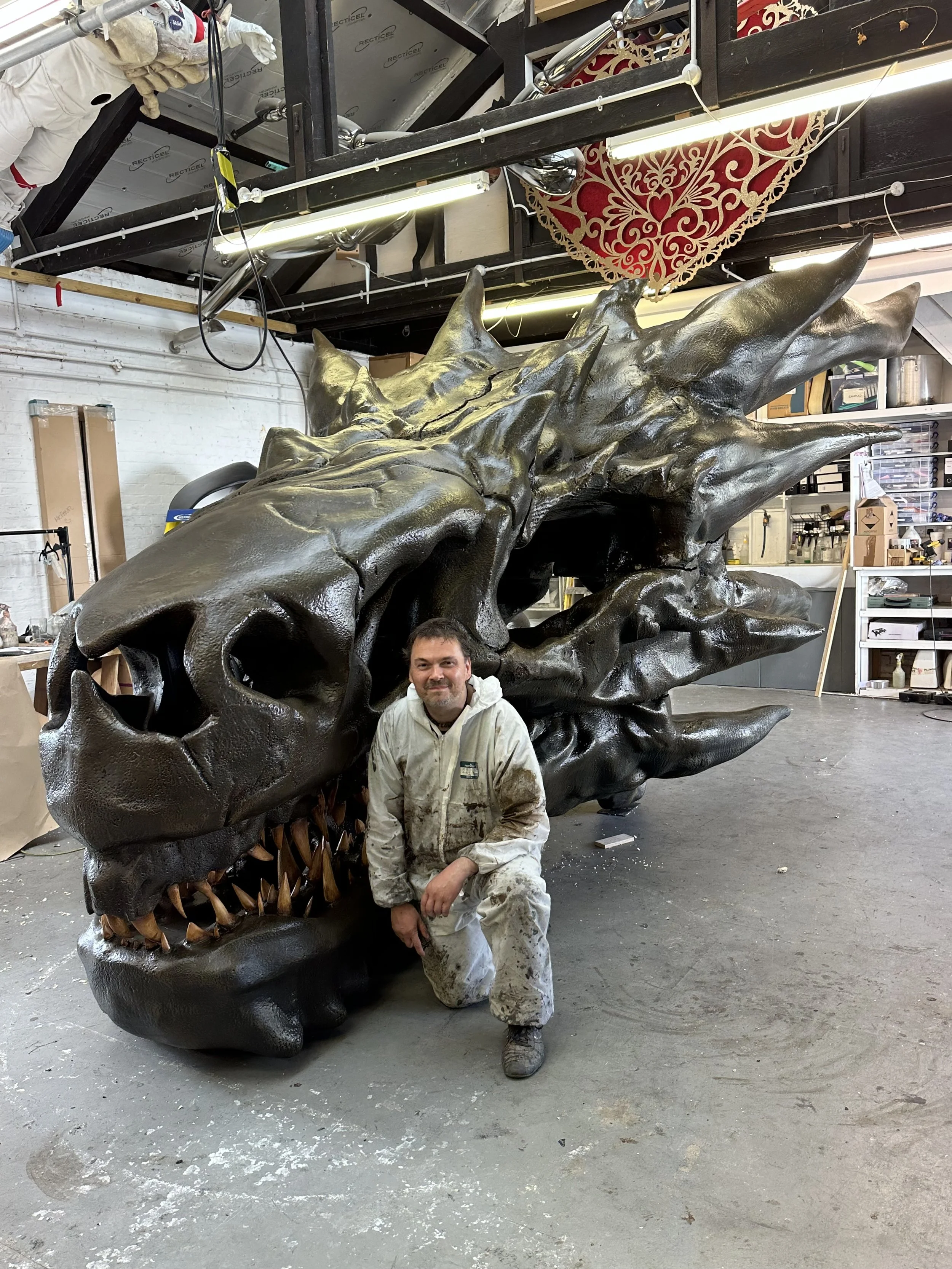 House of the Dragon series Premier event job. I was painting and finishing the C&C poly dragon skull.