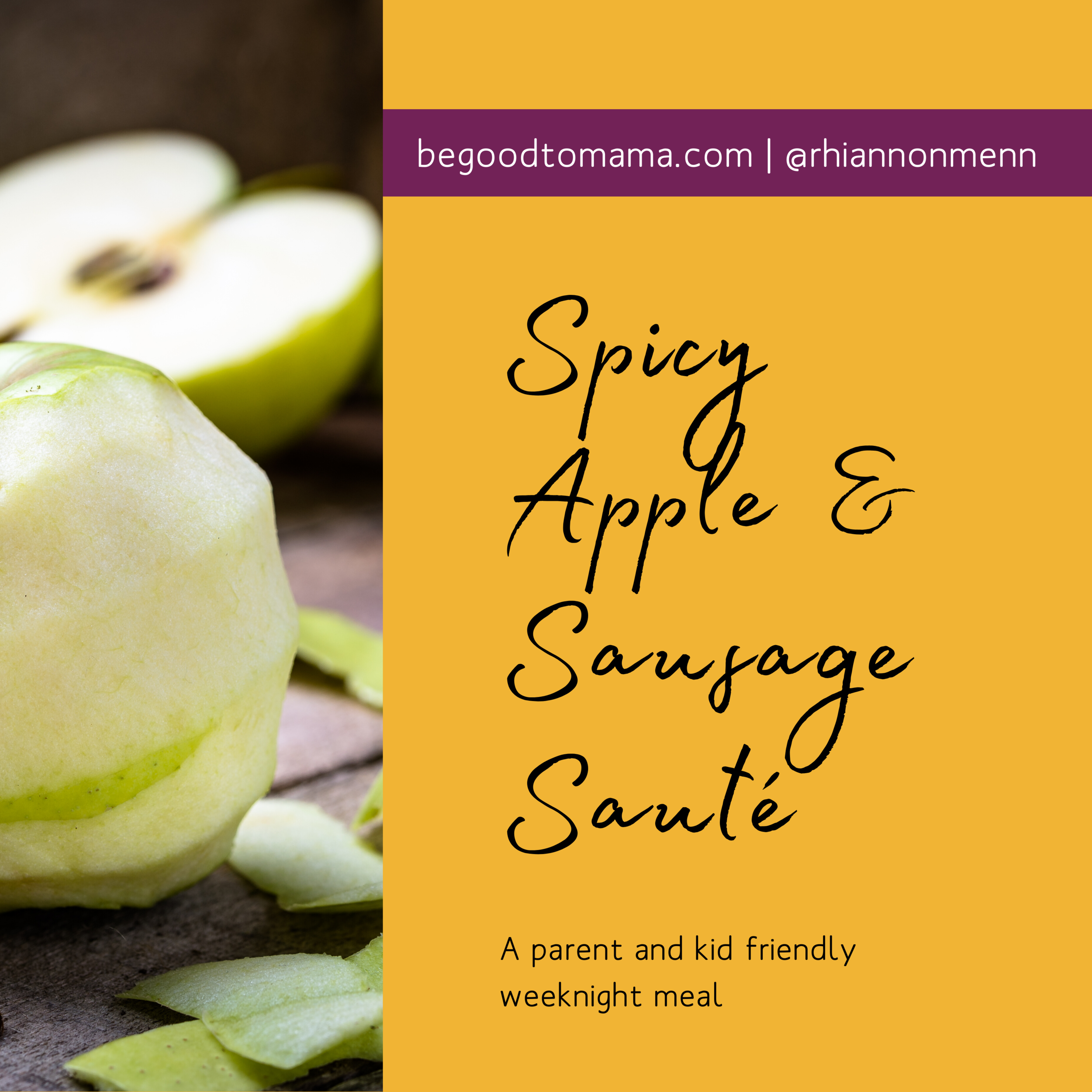 Spicy apple and sausage sauté