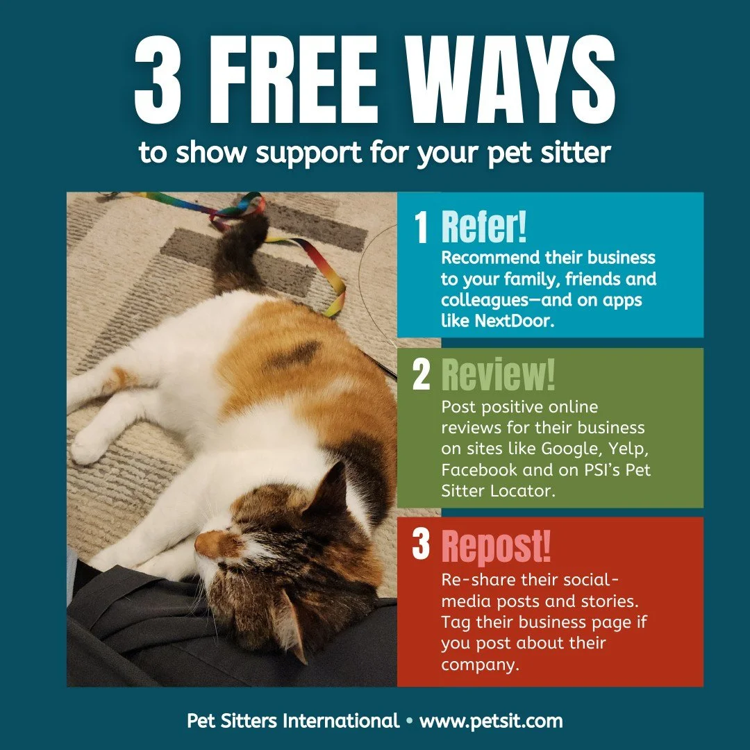 Happy Professional Pet Sitter Week and Thank Your Pet Sitter Day from Squeaky and the Purrmore Clowder! Thank you to all my amazing clients who support Purrmore throughout the year, and help me realize every day that I have the best job I could ever 