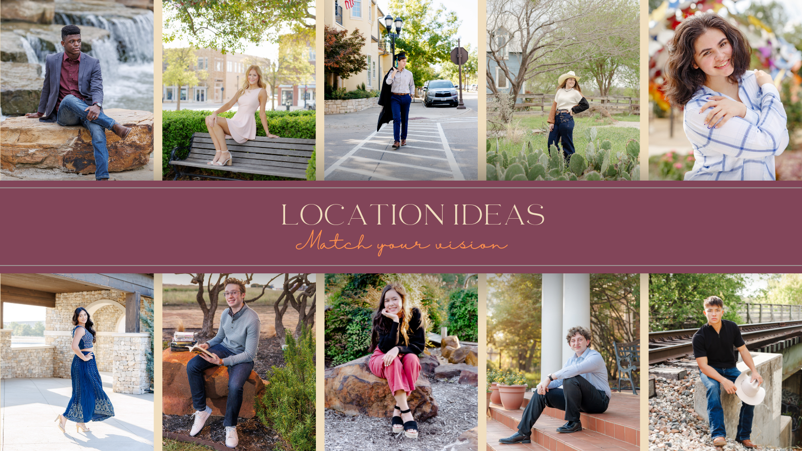 flower mound riverwalk Southlake town center stockyards senior pictures grapevine botanical gardens