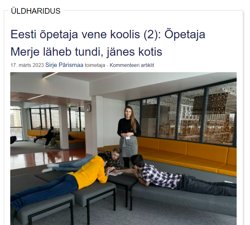 Eesti õpetaja vene koolis: Õpetaja Merje läheb tundi, jänes kotis