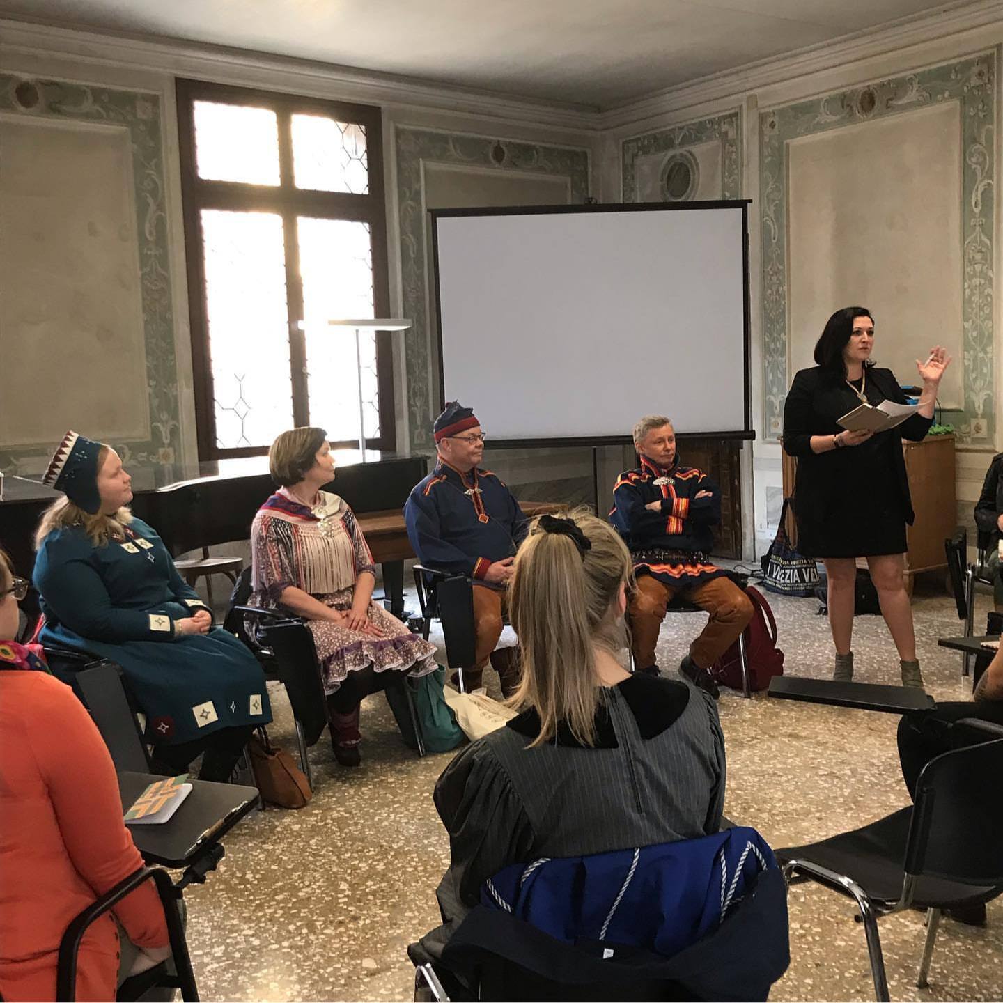  Heather Igloliorte and four Sami presidents, Venice Biennale, May 2019. Photo by Katya Garcia Anton. 