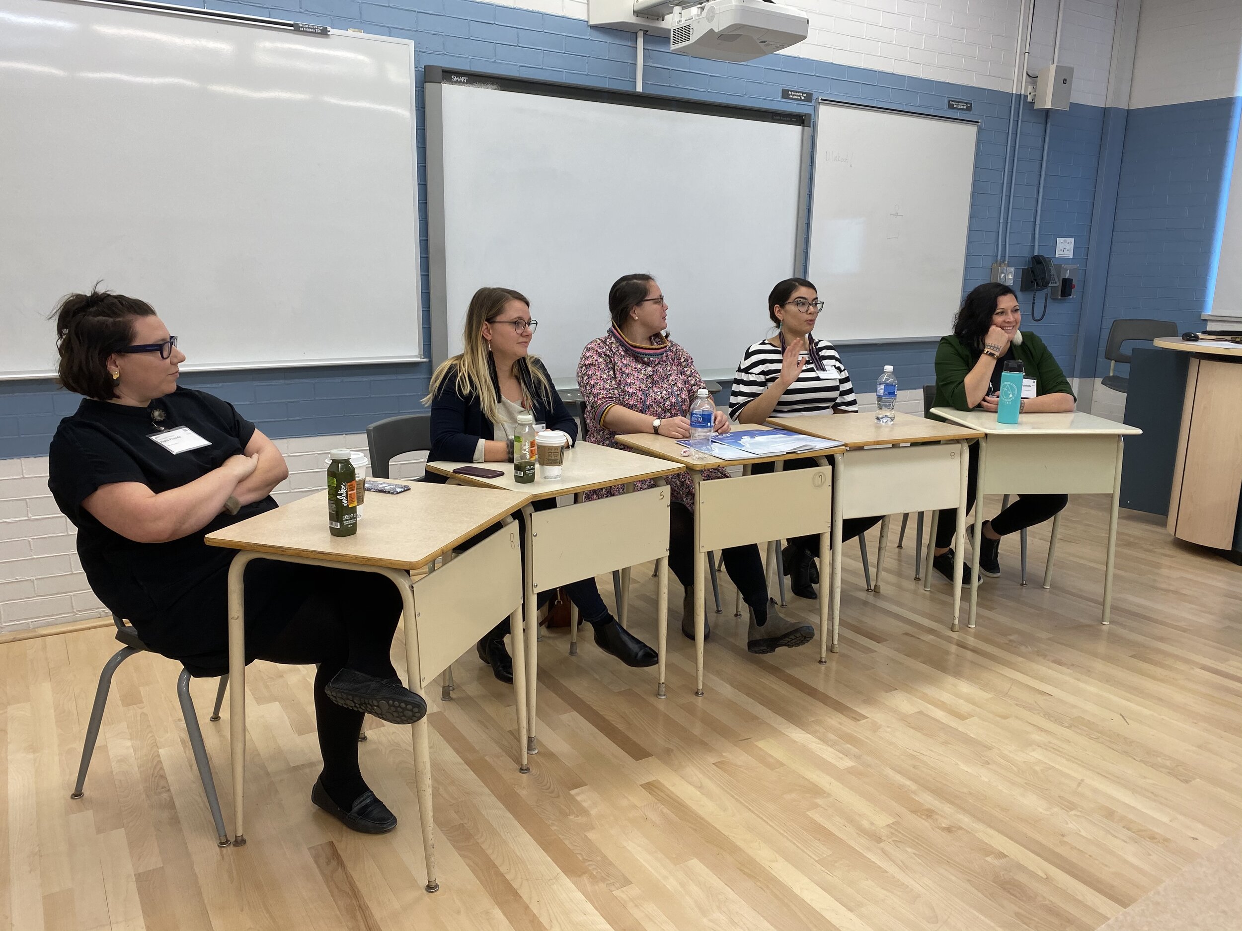  Alysa Procida, Britt Gallpen, Napatsi Folger, Emily Henderson, and Heather Igloliorte on the “Supporting Inuit Leadership in the Arts at the Inuit Art Foundation” panel at the 21st Inuit Studies Conference, UQAM, Montreal QC. October 2019. 