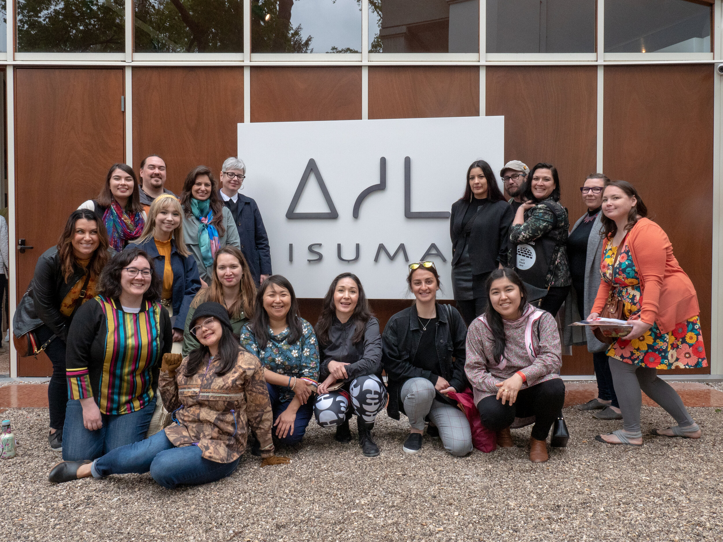  Inuit Futures first year cohort at the Isuma exhibition at the Canadian Pavilion of the Venice Biennale, May 2019. Photo by Tom McLeod. 