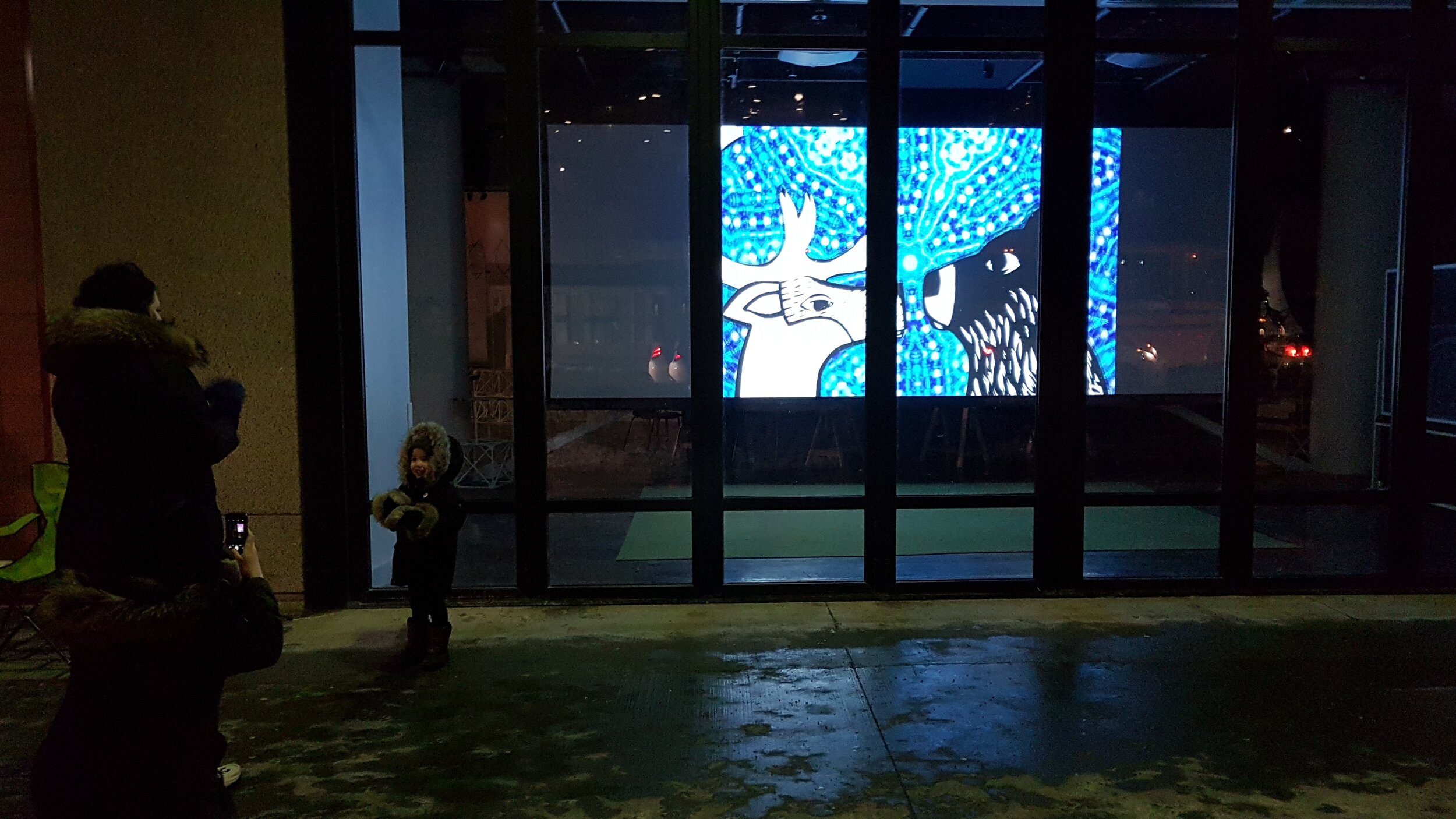  Glenn Gear,  From the Big Land  (2020), installed at 4th SPACE, Concordia University, Montreal QC. February 29, 2020. Photo by Glenn Gear. 