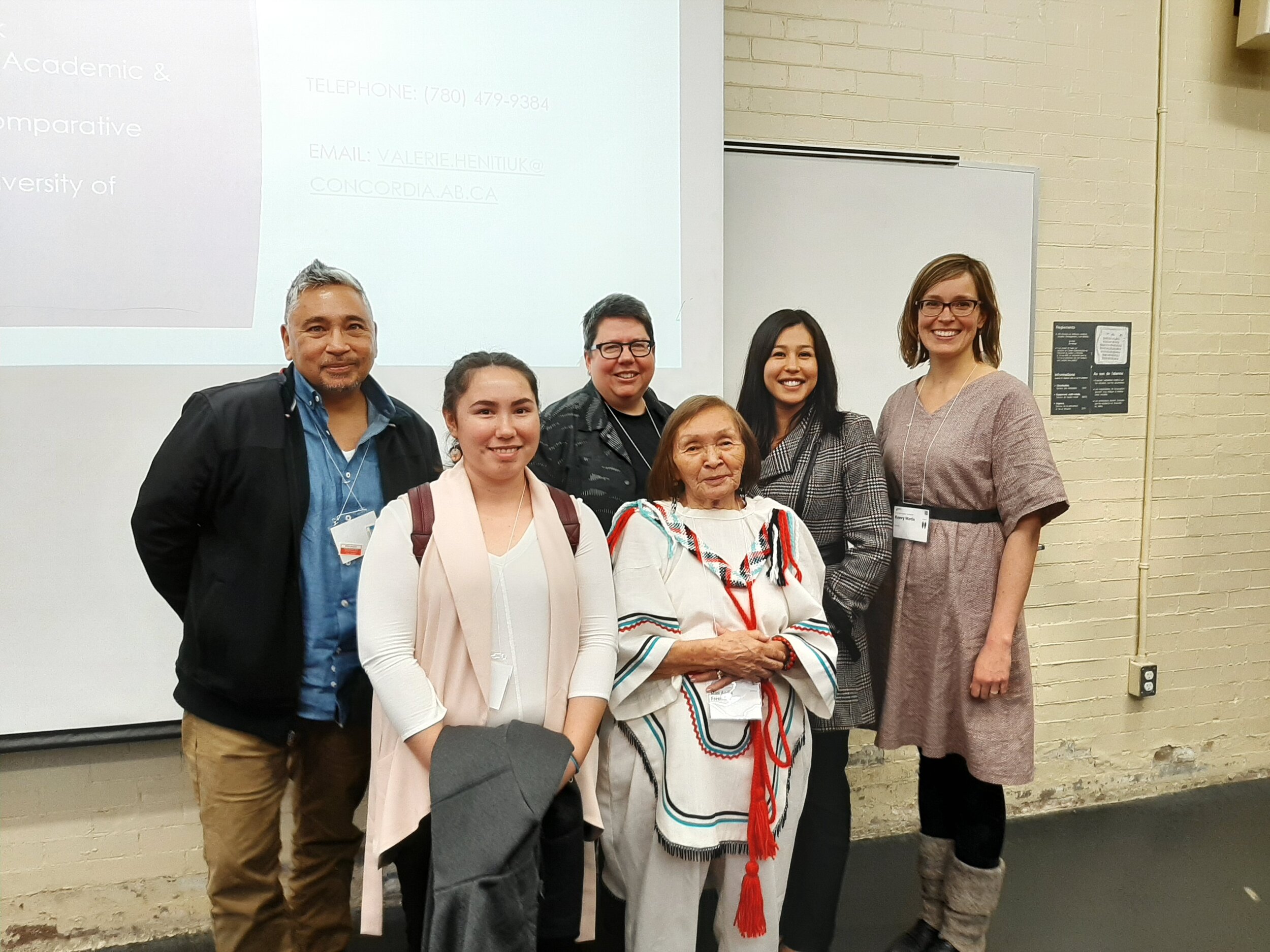  Tiffany (second left) with the GALA research team at the 21st Inuit Studies Conference, UQAM, Montreal, QC. October 2019. Photo courtesy of Tiffany Raddi.  