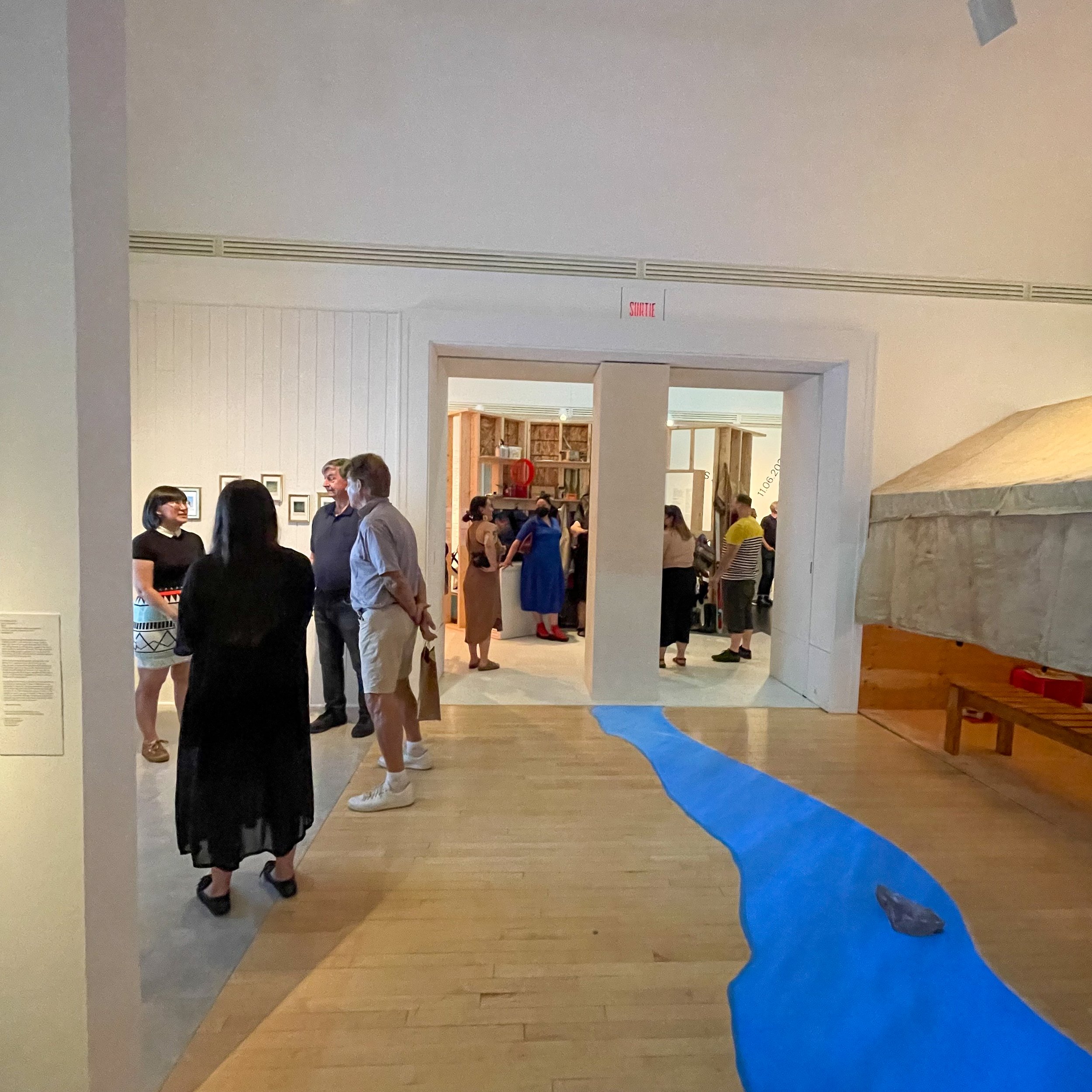 Installation view,  ᐊᖏᕐᕋᒧᑦ / Ruovttu Guvlui /Vers chez soi / Towards Home , Canadian Centre for Architecture, Montreal, QC. June 2022. Photo by Maggie Hinbest. 
