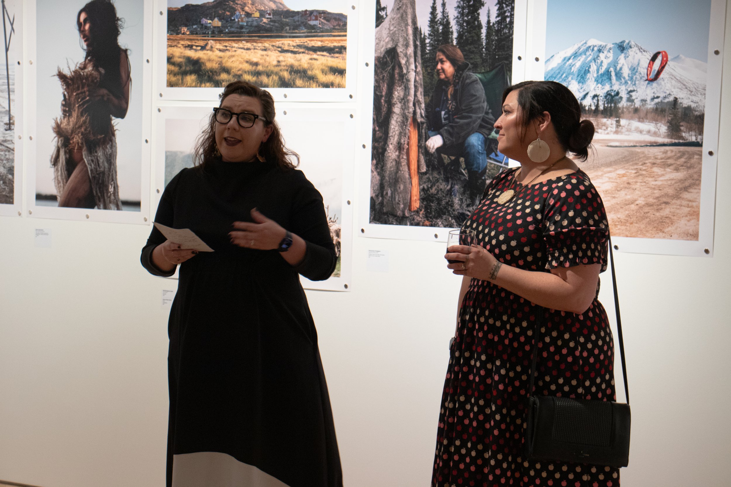  Alysa Procida and Dr. Heather Igloliorte (IF Director) at the opening of  Land of None, Land of Us  at Contact Gallery, Toronto, ON, for Nuit Blanche Toronto 2022. Photo by: John Luke. 