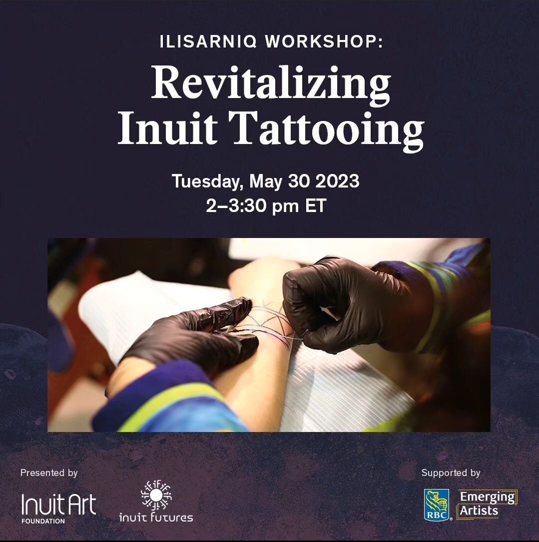 💫 Inuit Art Foundation's Ilisarniq workshop is preparing for a revitalization of Inuit tattoo practices! 💫

Inuit Futures Illinaktuq, Aghalingiak, will be one of the tattooers present! This workshop will highlight emerging tattoo artists, cultural 