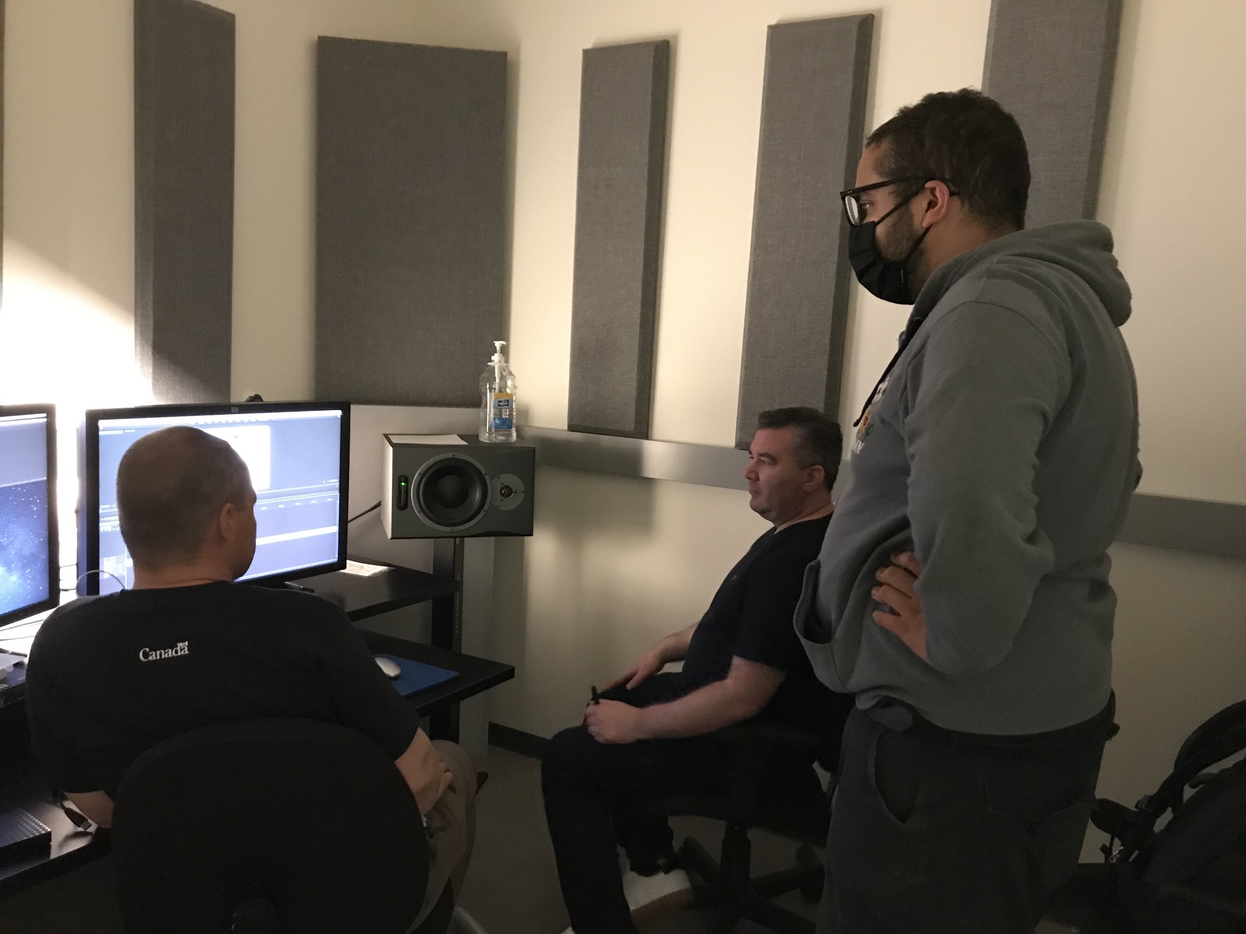  Eldred Allen with mentors Matt Brulotte and Davis Heslep during The Circumpolar Incubator, Milieux Institute, Concordia University, Montreal, QC, 2022.  