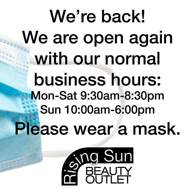 We are open again! Back at it again with our normal business hours. You must wear a mask to shop here. Please actually put it over your nose and mouth. We're wearing them. Let's keep each other safe.⁠
⁠
#phillyhair #reopening #phillyreopening