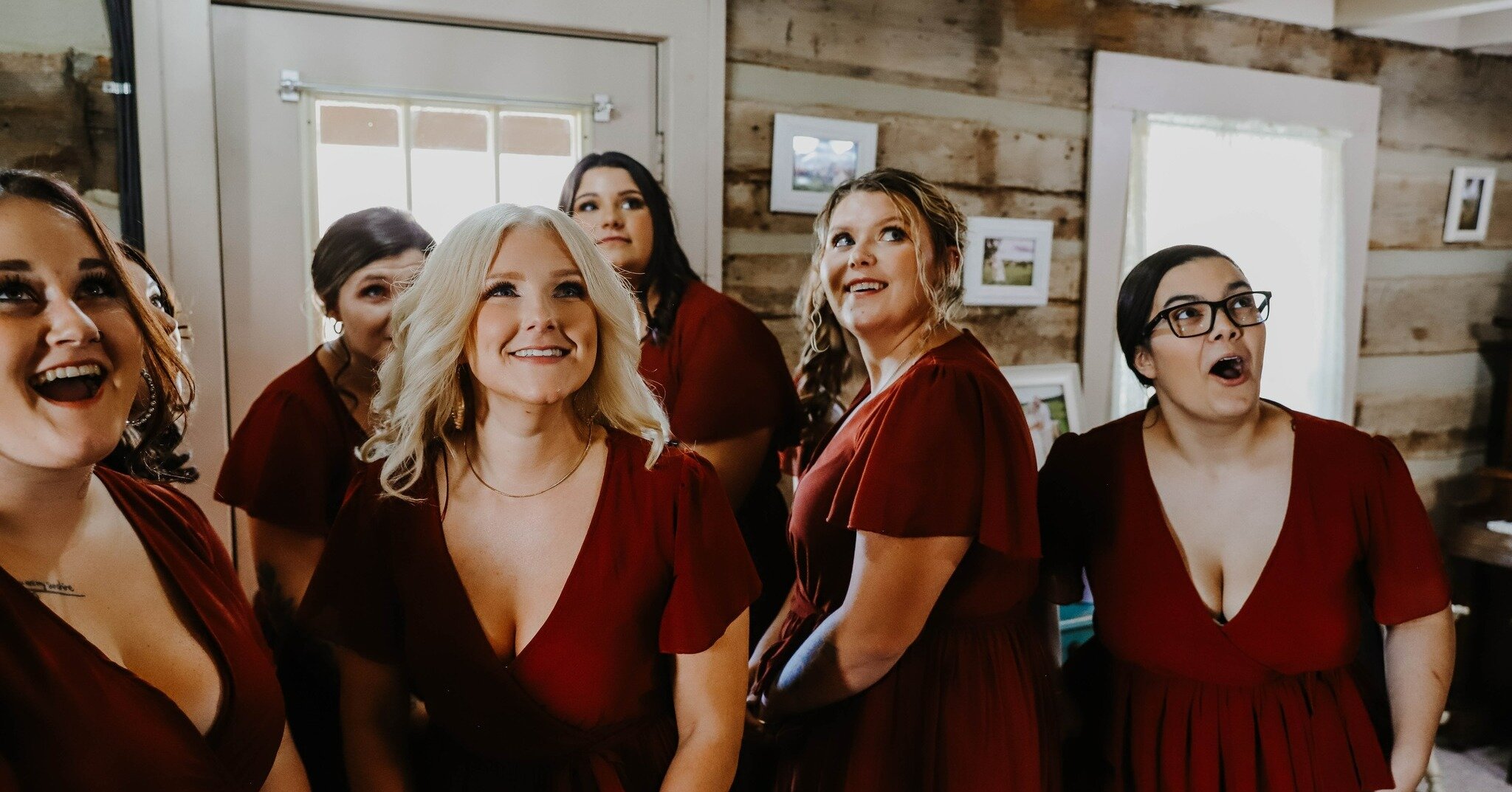 Lexi's bridal party had the BEST reaction to seeing her come down the stairs in her gown 😍🥰

Couple: Lexi &amp; Zack
Officiant: Shane Ryerson
Photographer: Daniel Thompson Film &amp; Photography 
Videography: MadLoud Photography + Videography 
Flor