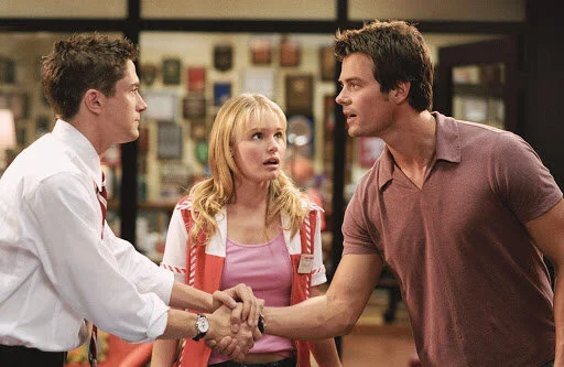  - A small-town girl wins a date with her favorite charming A-List celebrity through a contest. When the date goes better than expected, a love triangle forms between the girl, the heartthrob, and the girl's quirky guy best friend.