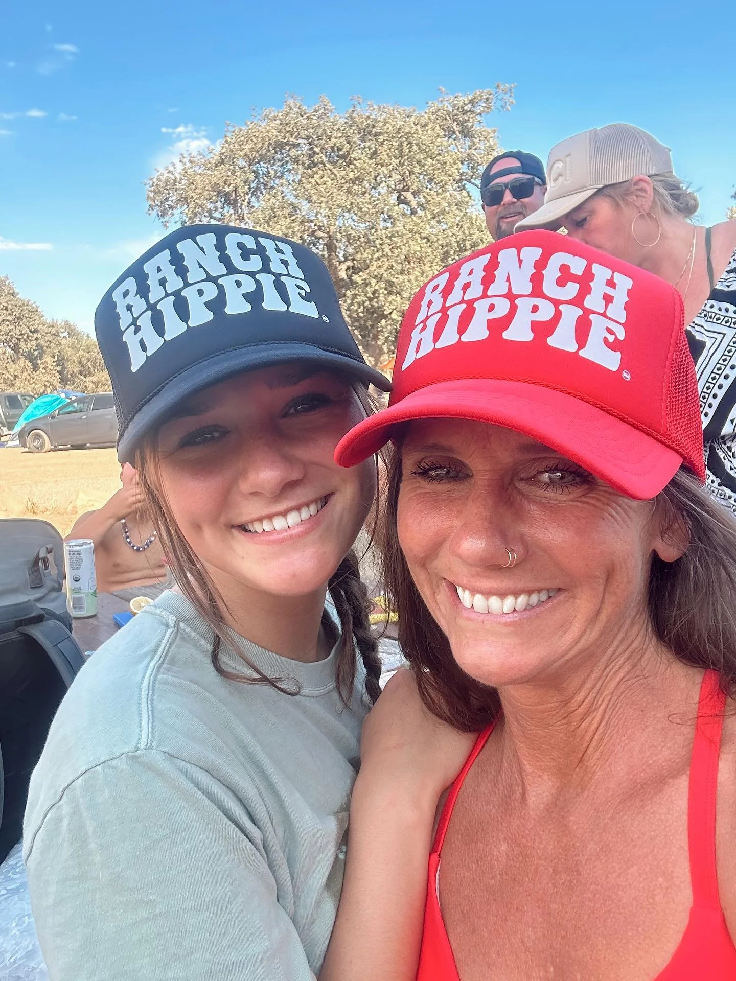 A little ranchy, a little hippie 🤠 

Our bestselling trucker hats are available in red &amp; black and are SO GOOD 🤩