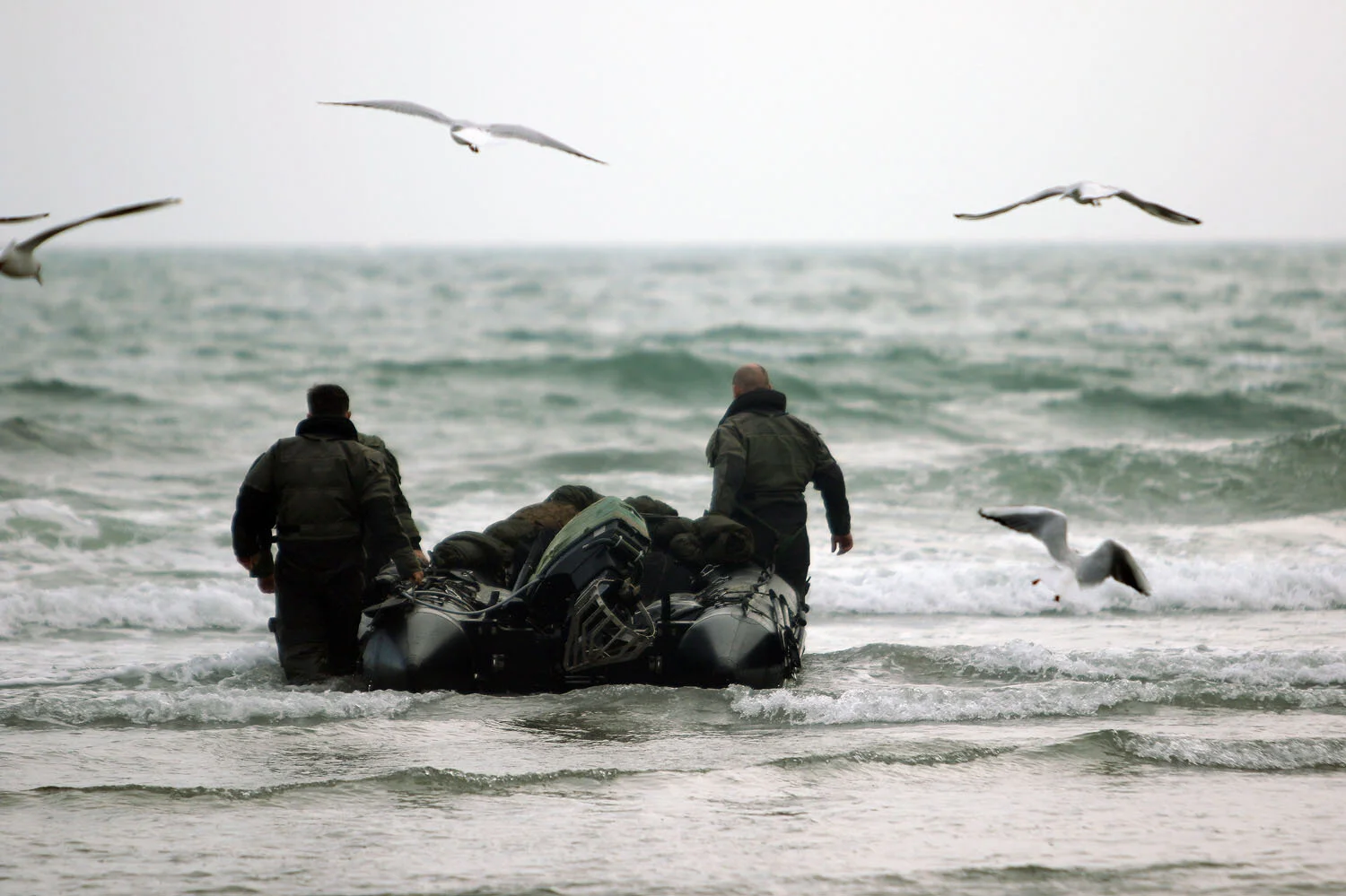  armed forces practice amphibious landings, cornwall 