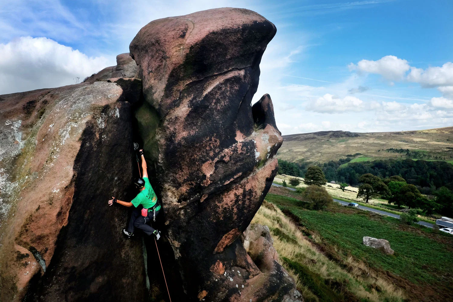  mike climbing at ramshaw, staffordshire 