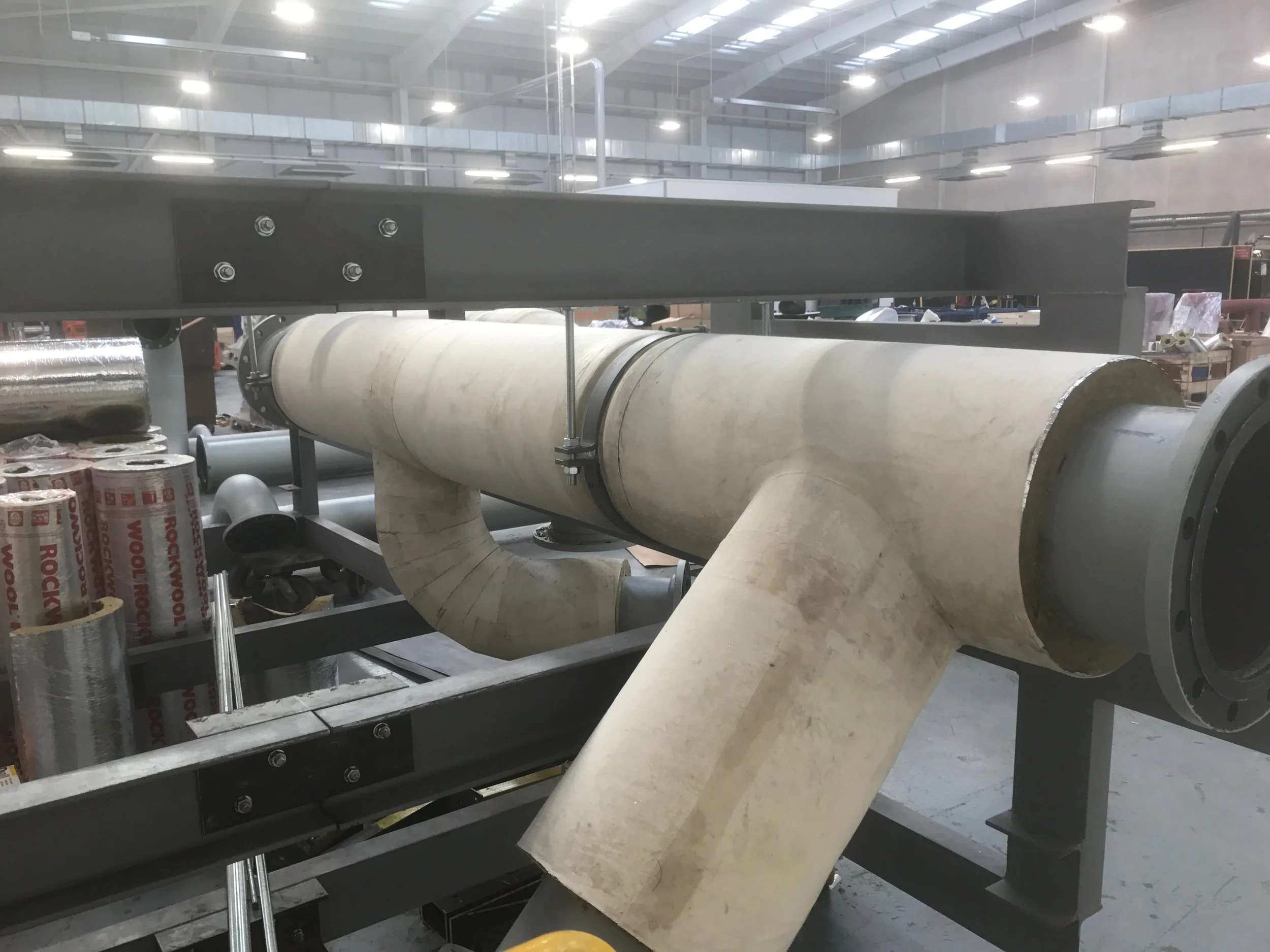 Canvas and Rockwool sections to modules in factory