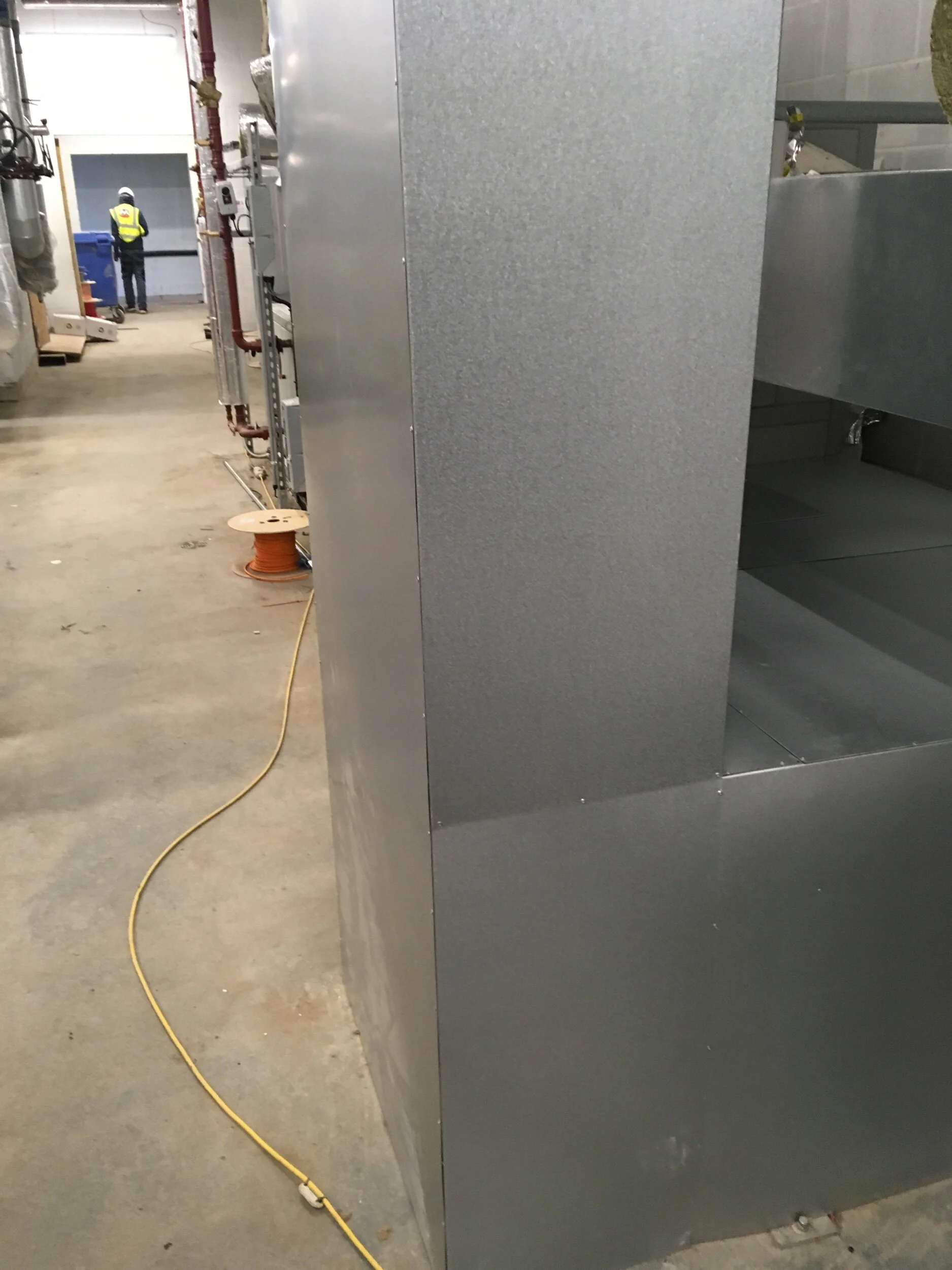 Ali-zinc to ducting in plantroom 