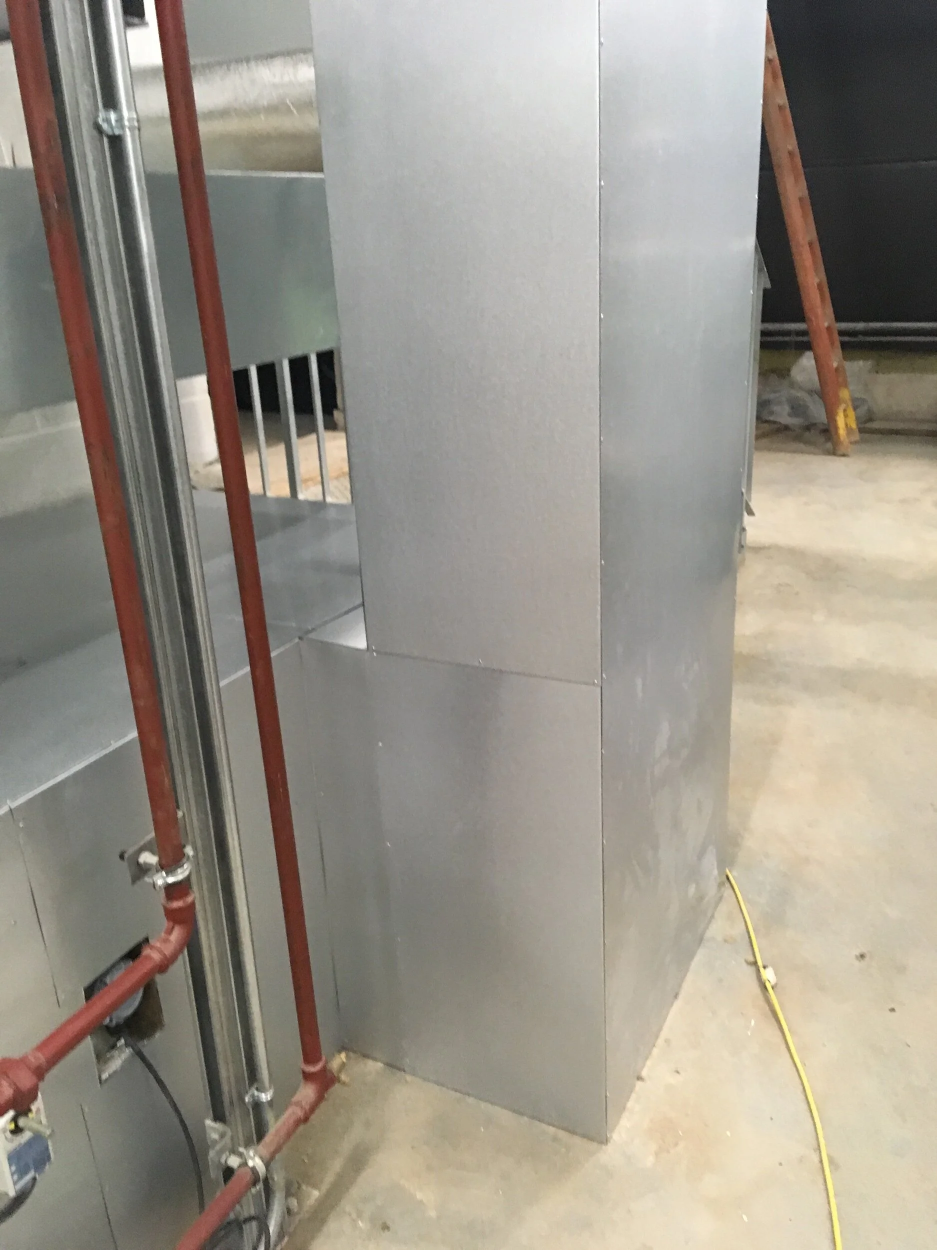 Ali-zinc to ducting in plantroom 