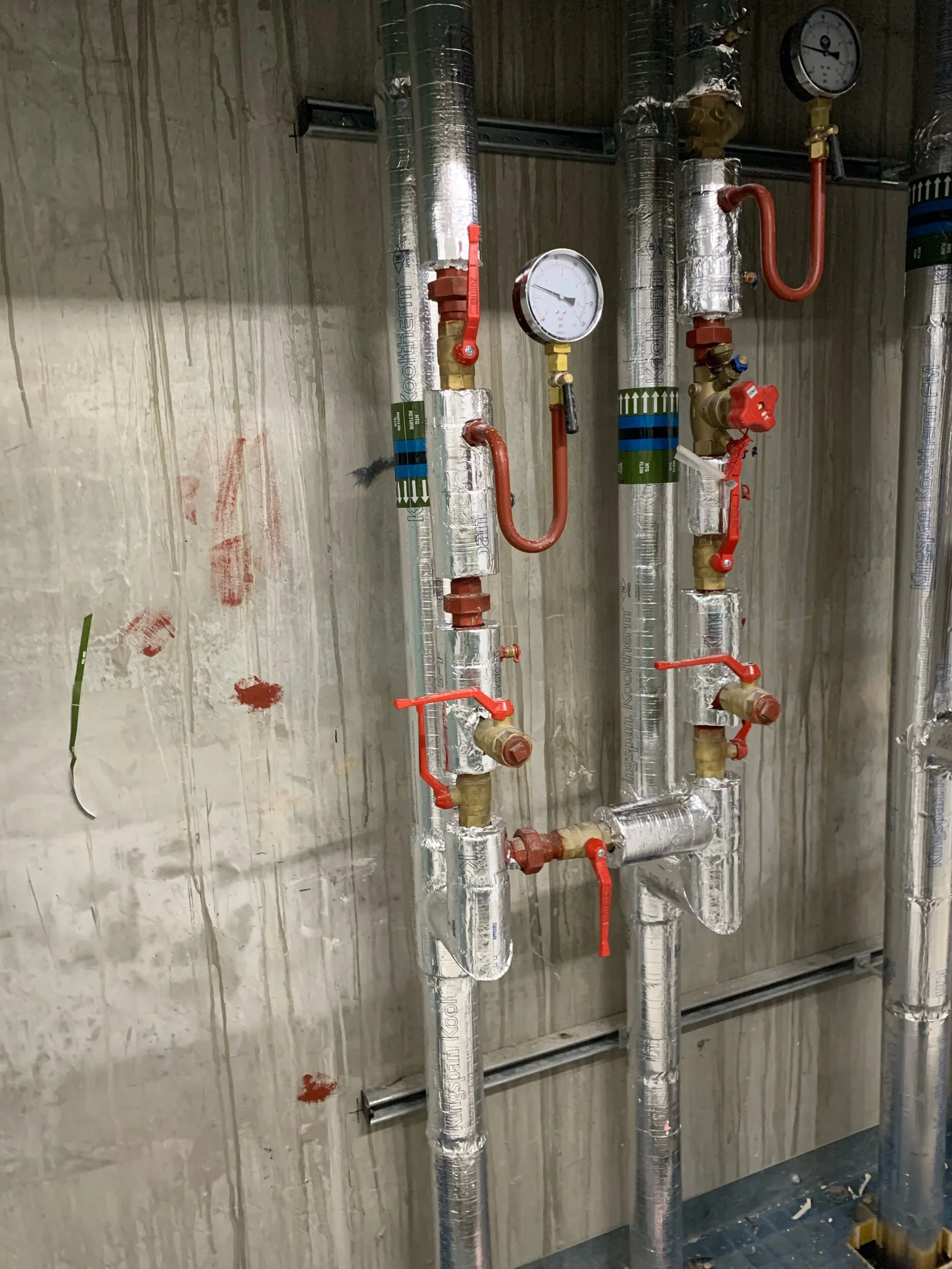 Phenolic sections to riser pipework