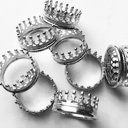 Petite Sterling Silver Crown Ring