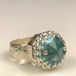 Clear Vintage Chandelier Crystal Ring