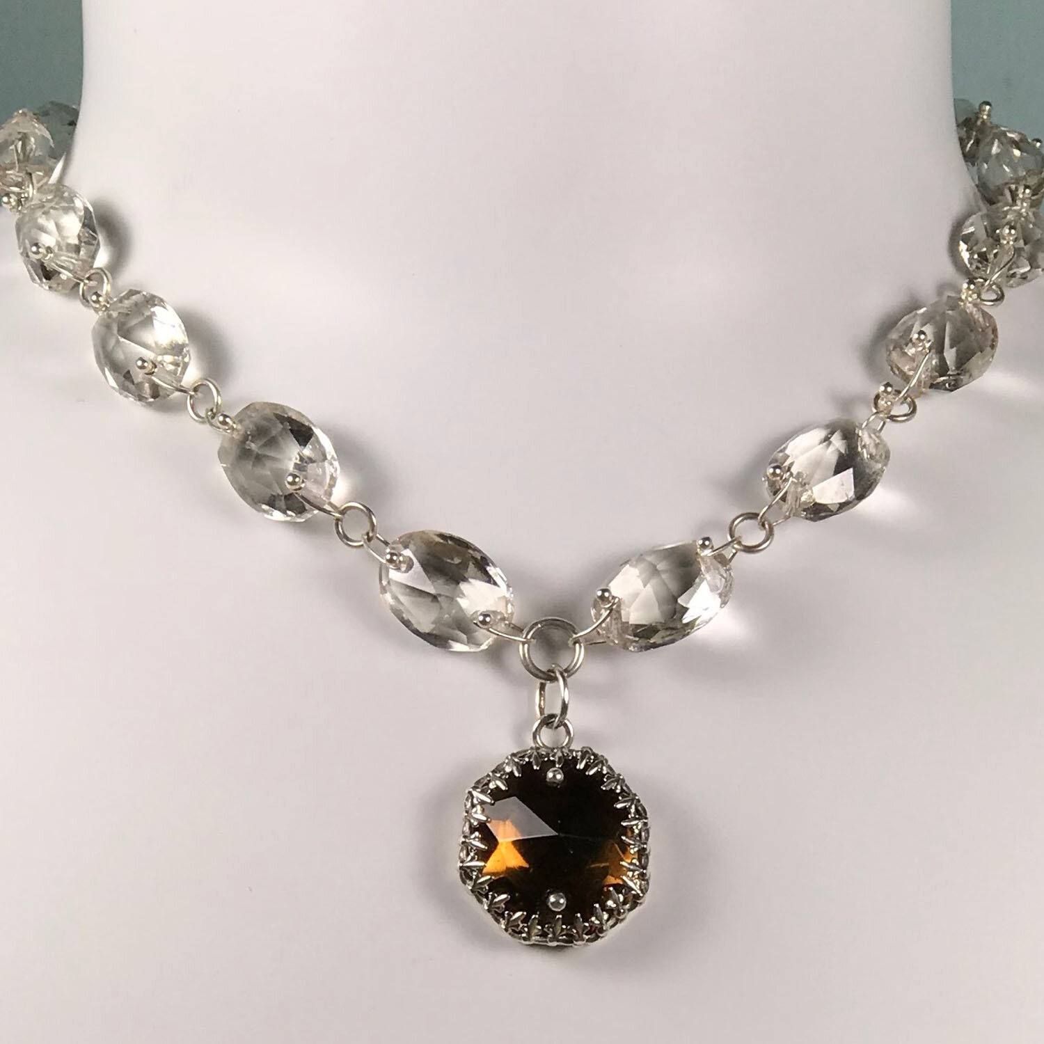 Champagne Chandelier Crystal Necklace