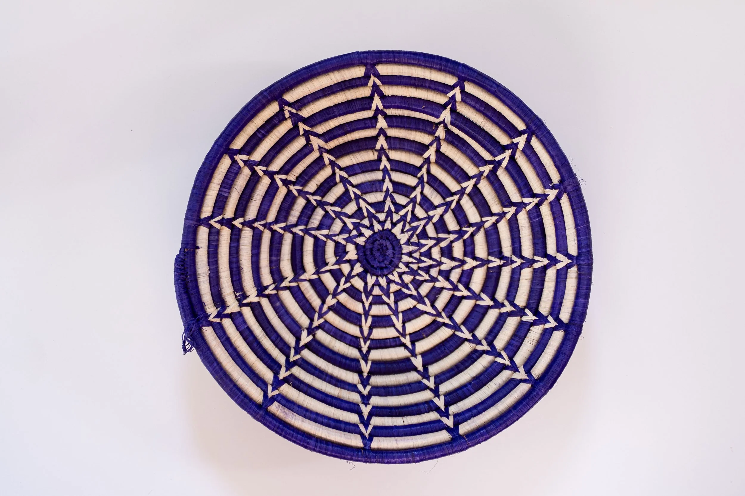 Purple/White Checkered Woven Basket
