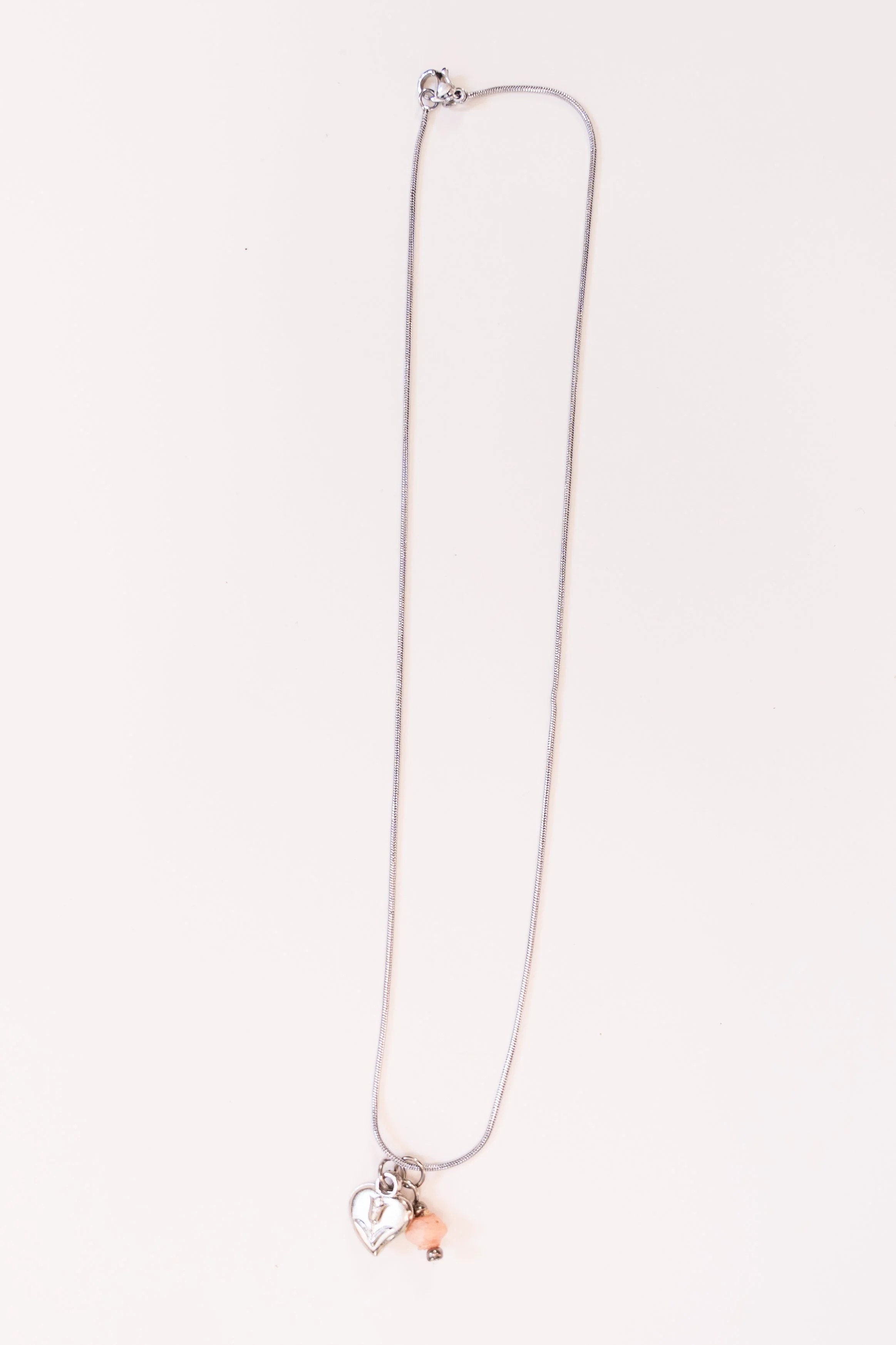 Silver Chain Charm and Paper Bead Necklaces