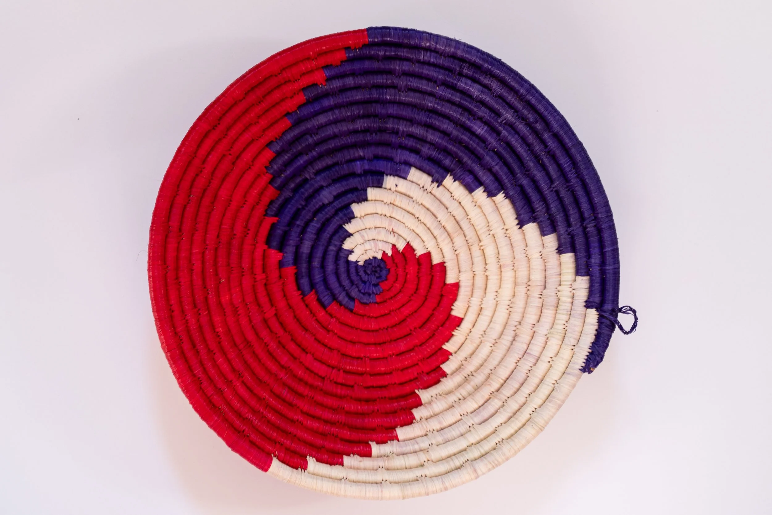 Tri-Color Swirl Woven Basket