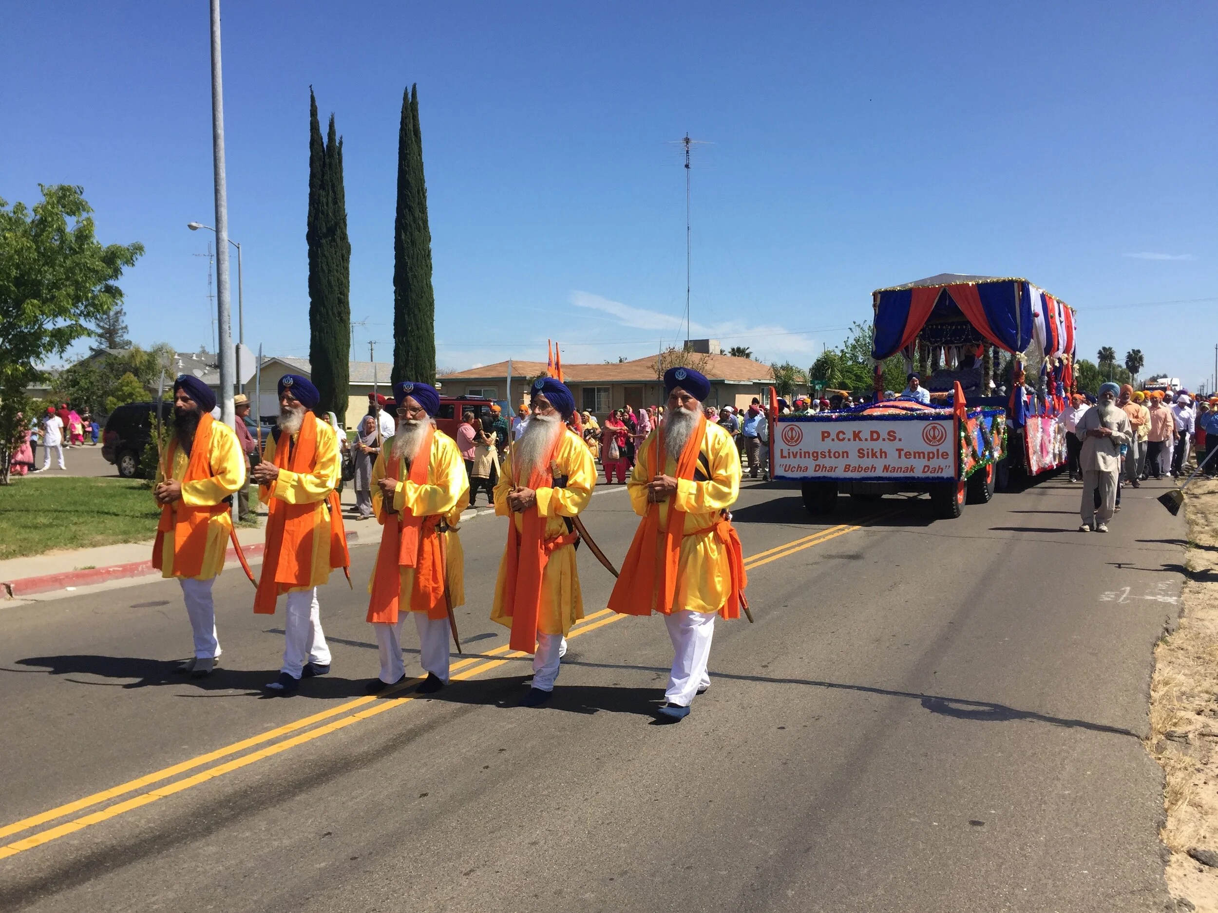 Hola Mohalla parade in Livingston, CA.