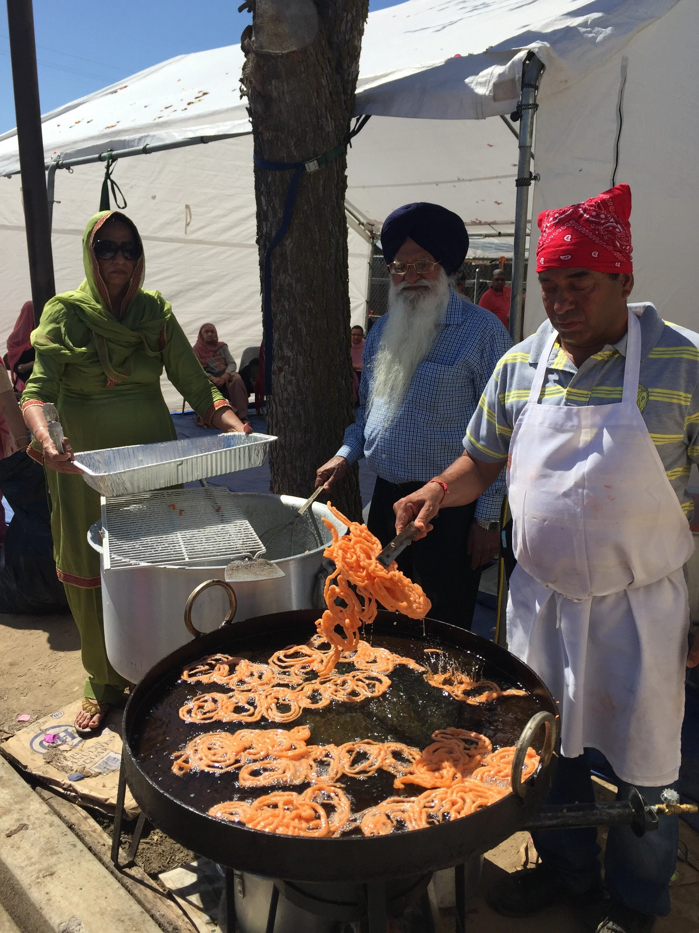 Jalebi being made at Hola Mohalla festival in Merced, CA.