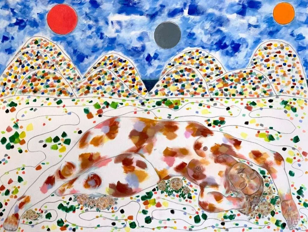    The Valley   (2020)  60” x 48”  Acrylic and Pencil on Canvas   