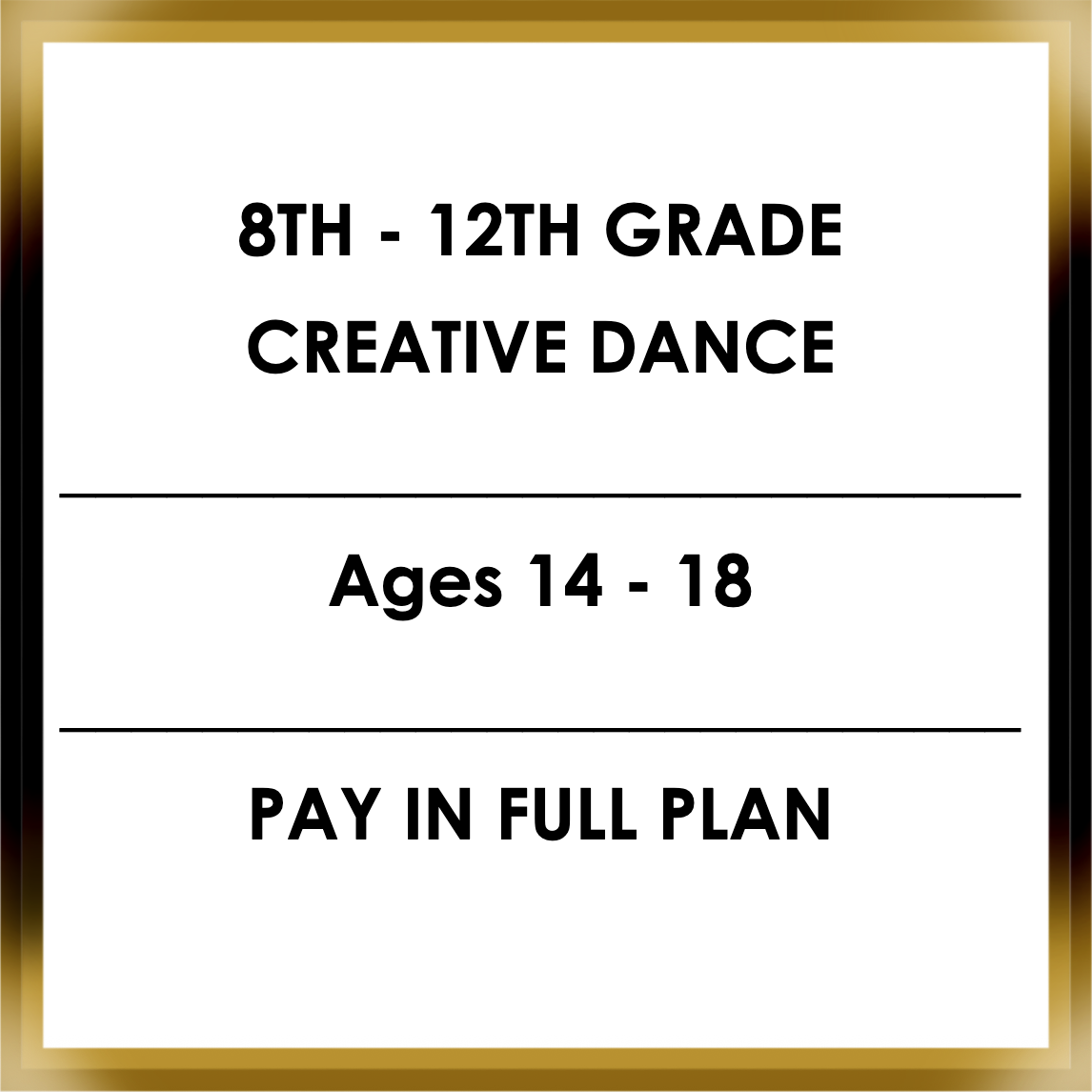 8th-12th Grade Modern Dance (14-18) Thursdays 7:00-8:30 pm (PAY IN FULL PLAN)