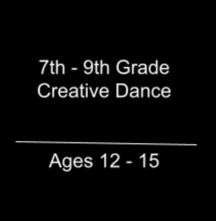7th-9th Grade Modern Dance (12-15 yrs)
Tuesdays 5:00-6:30 pm (MONTHLY PAYMENT PLAN)