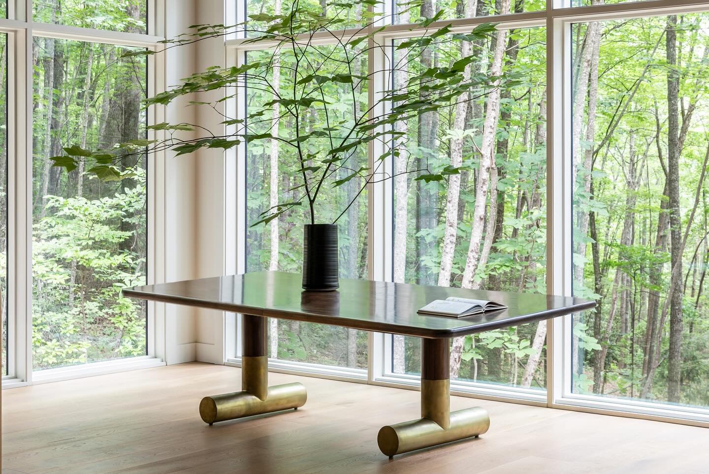 Y&rsquo;all have been digging our new Teche table in unlacquered brass. Now available in the double pedestal version. I love this as a dining table or a sophisticated writing desk 📖