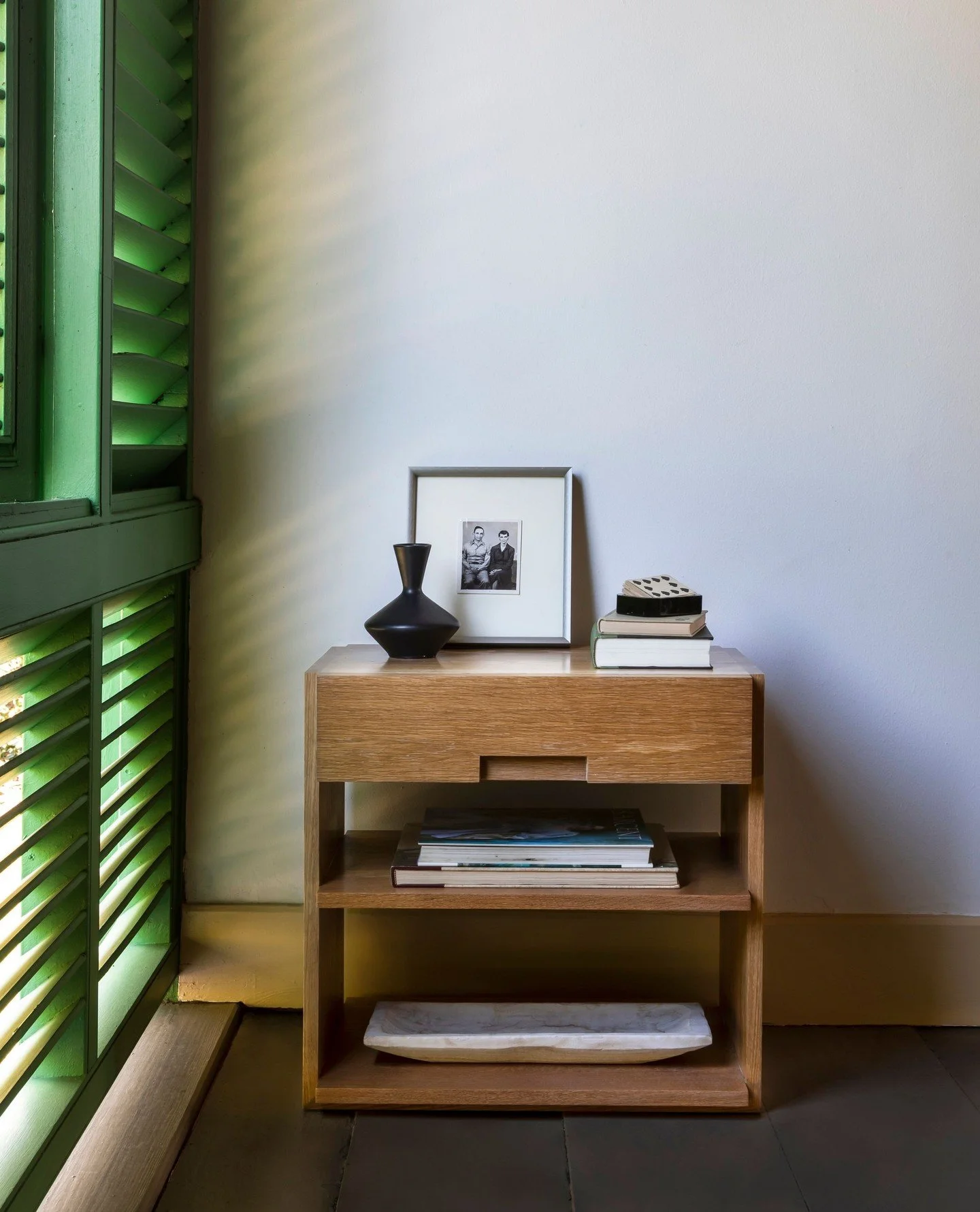 Our Hillary nightstands in cerused oak. A perfect practical yet chic solution to all the junk that you simply must have next to your bed.⁠

Now available on @1stdibs 
⁠
Photos by @jmarquephoto