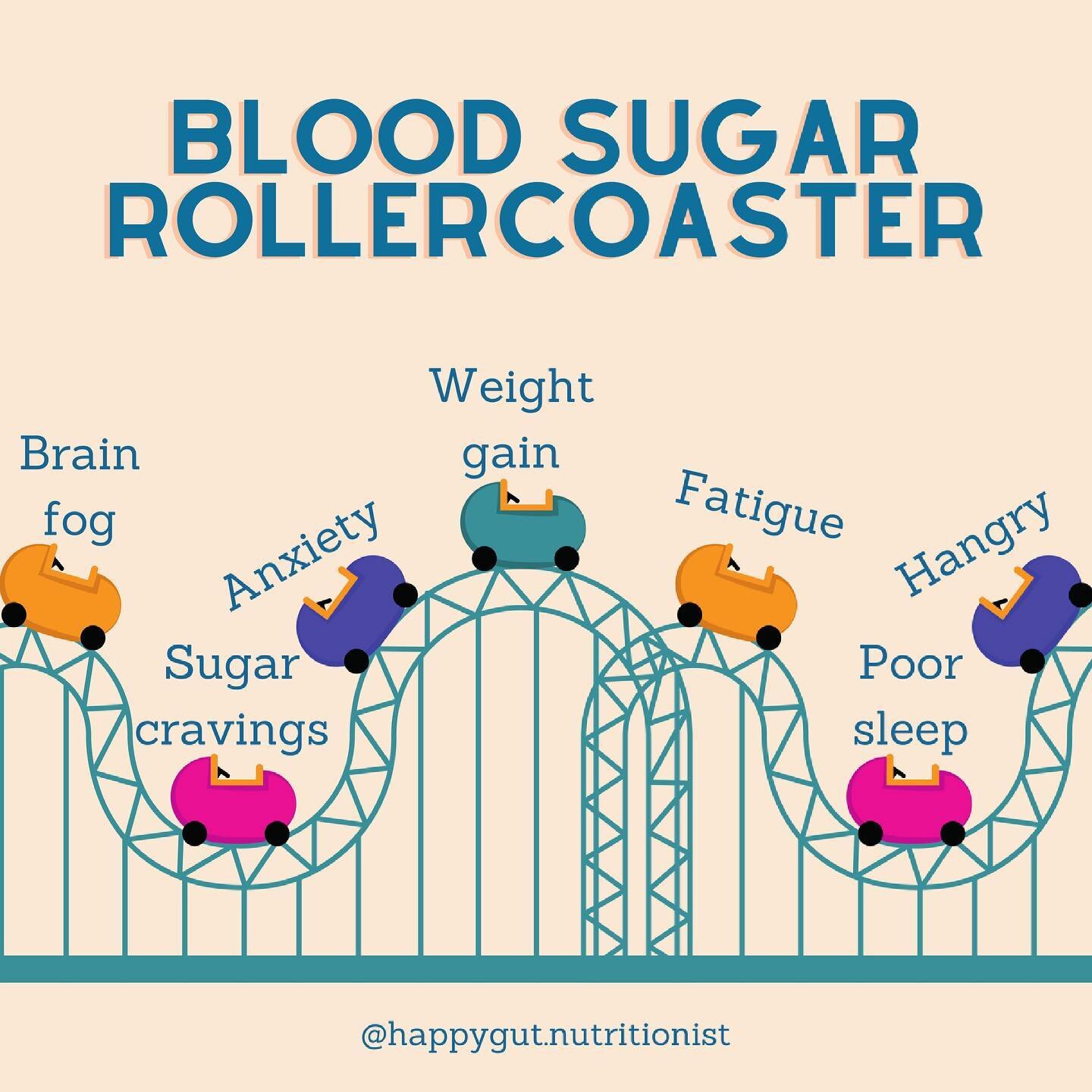 Blood sugar swings can make you feel like a real hot mess. 😰

🚨And chronic blood sugar imbalances can mess up your gut health!

But what&rsquo;s causing the intense peaks and drops? First, let&rsquo;s start with the blood sugar basics:
🌟When you e