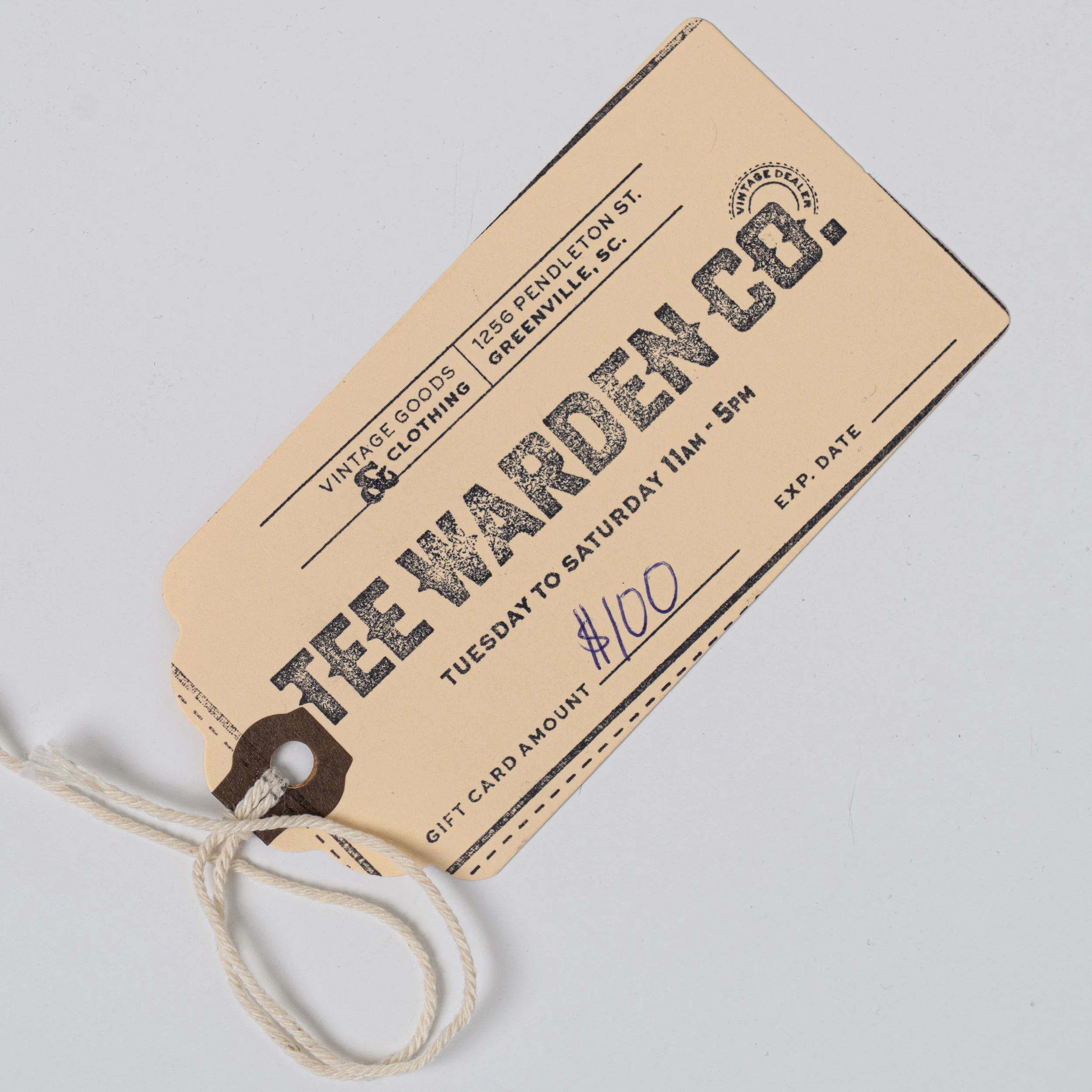 $100 Gift Certificate to Tee Warden Co.