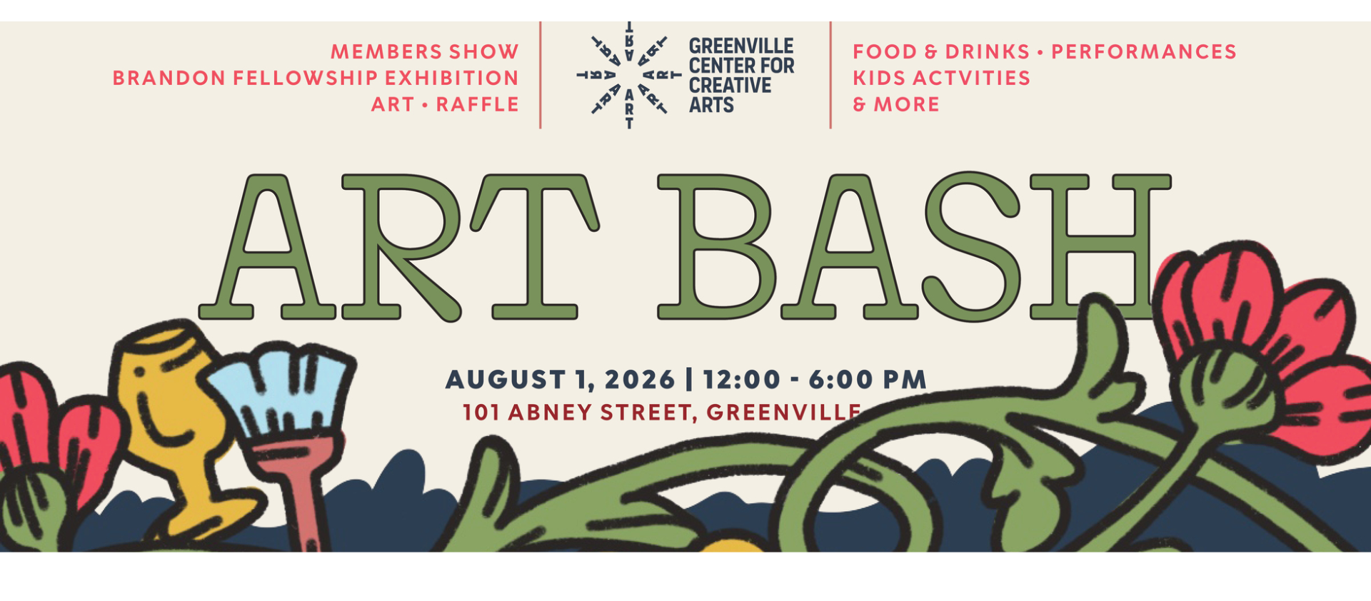 Join Walt’s Waltz at Art Bash at our First Walt’s Waltz Stigma-Free Environment, Greenville Center for Creative Arts! 