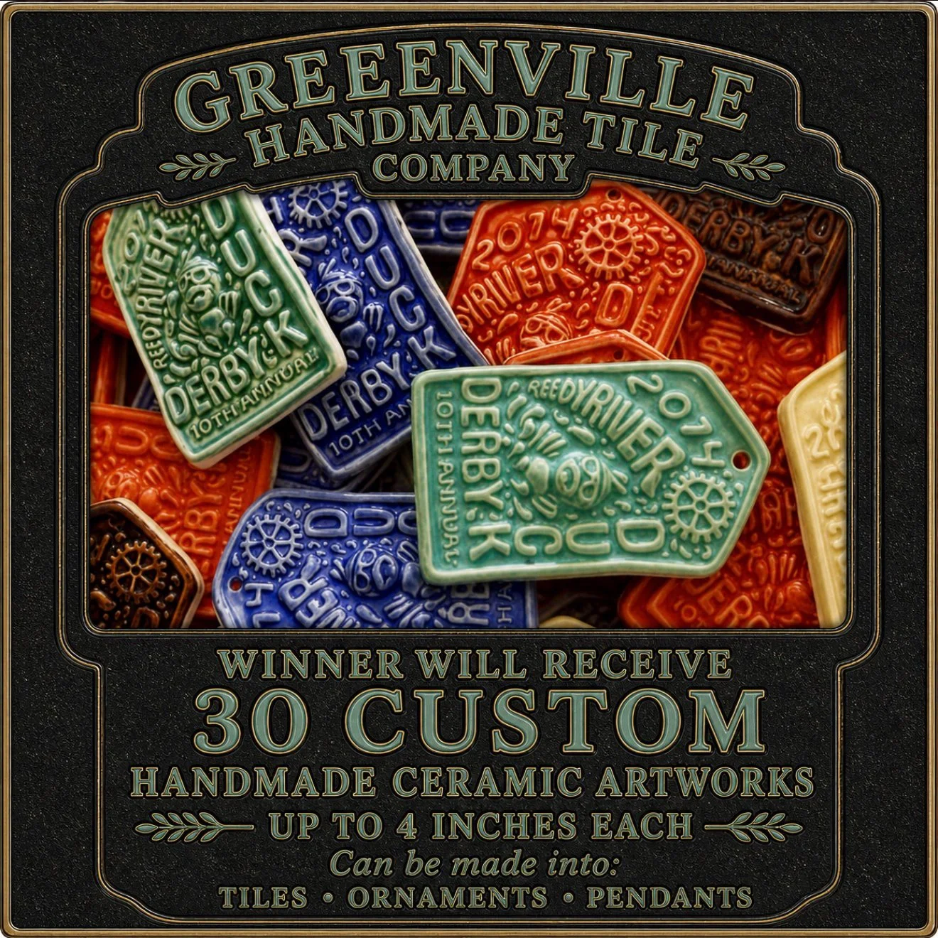 30 Custom Handmade Ceramic Tile Artworks by Greenville Handmade Tile Company