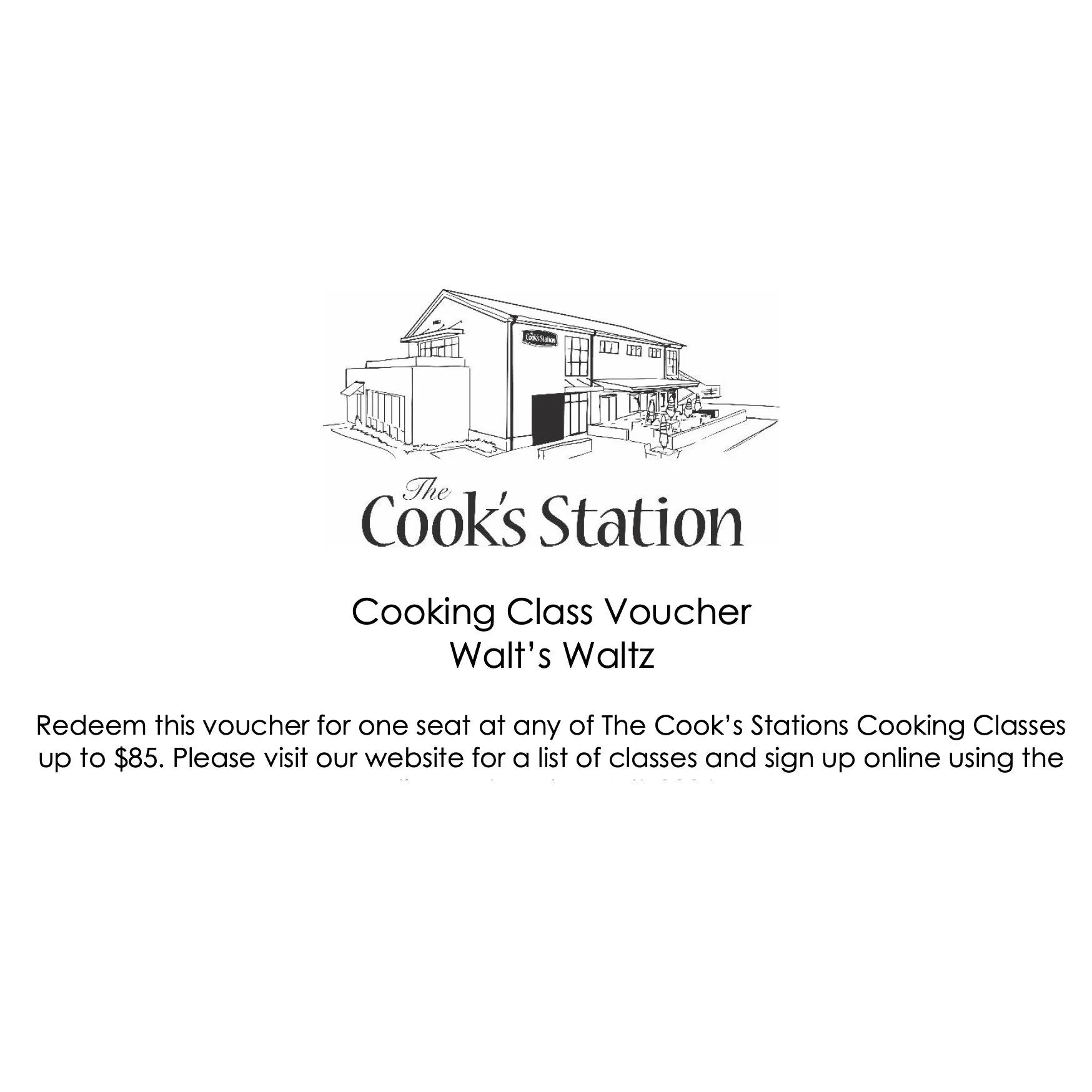 Cooking Class Voucher at the Cook's Station ($85 Value)