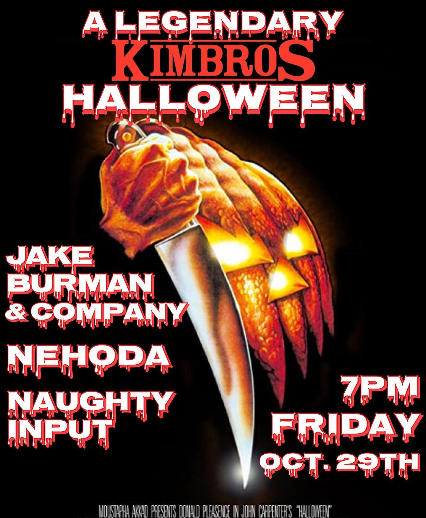 Spooky Szn has already started, be sure to save a lil spookin for Friday night at @legendarykimbros.  Shitty prizes for best costume!