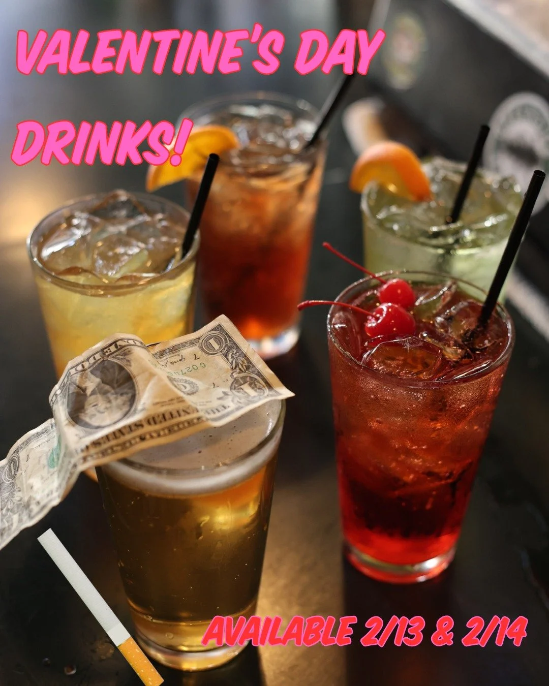 Valentine&rsquo;s Day drinks are pouring this Friday &amp; Saturday (the 13th &amp; 14th) 🍸💔

From classic cocktails to mixed drinks and yes, even cash and cigarettes - these specials are worth checking out!

#ValentinesDay #MeccaCafe #SeattleDiveB