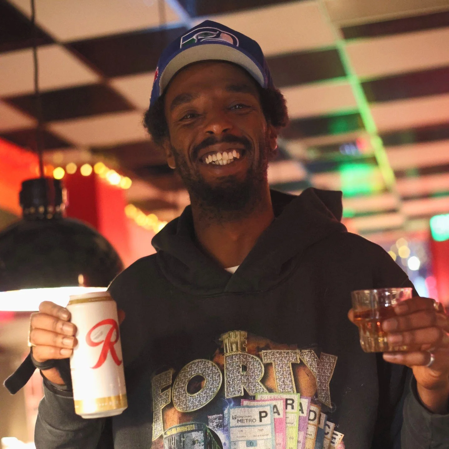 Rainier on the left, well whiskey on the right. &amp; both $1 off during all three of our happy hours! 

Cheers from your friends at Mecca 🍻 

#seattledivebar #seattlebars #meccacafe #seattlehappyhour