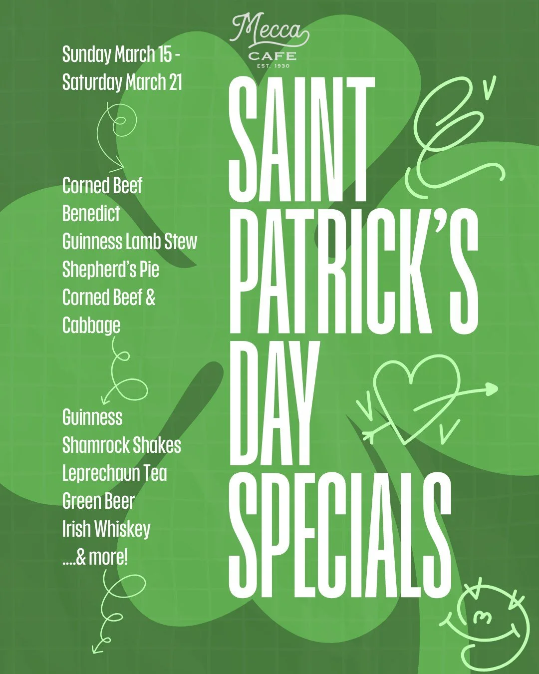 The gold's over here, Queen Anne! 

We're celebrating St. Paddy's Day all week - the way it should be. Join us for some classic dishes, delicious drinks, and of course Guinness on draft!

Specials available Sunday, March 15th to Saturday March 21st 
