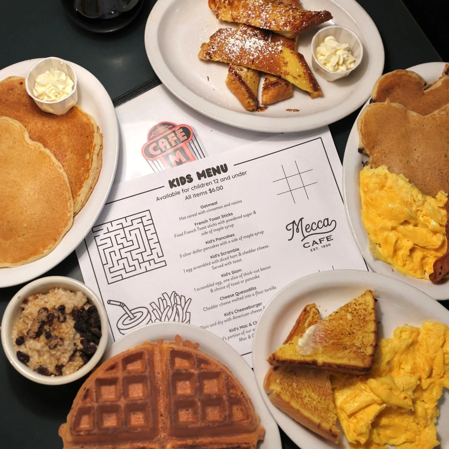 Happy Kids. Happier Parents.

We have the pancakes and the booths for the littles &amp; we have "tomato juice" for the adults.

Let kiddos eat what they want, and get yourself what you actually need. 😅🍻

#meccacafe #kidsmenu #seattlediner