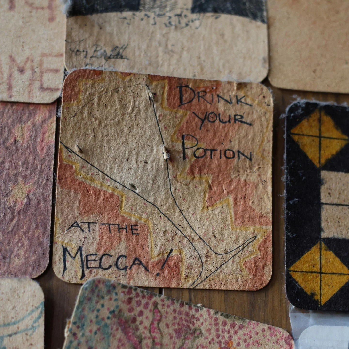 People have been doodling on coasters at the Mecca for years - and we&rsquo;ve been hoarding the best ones like the treasures they are. Now they&rsquo;re all over our walls&hellip; equal parts art gallery and budget-friendly decorating.

Come in, gra