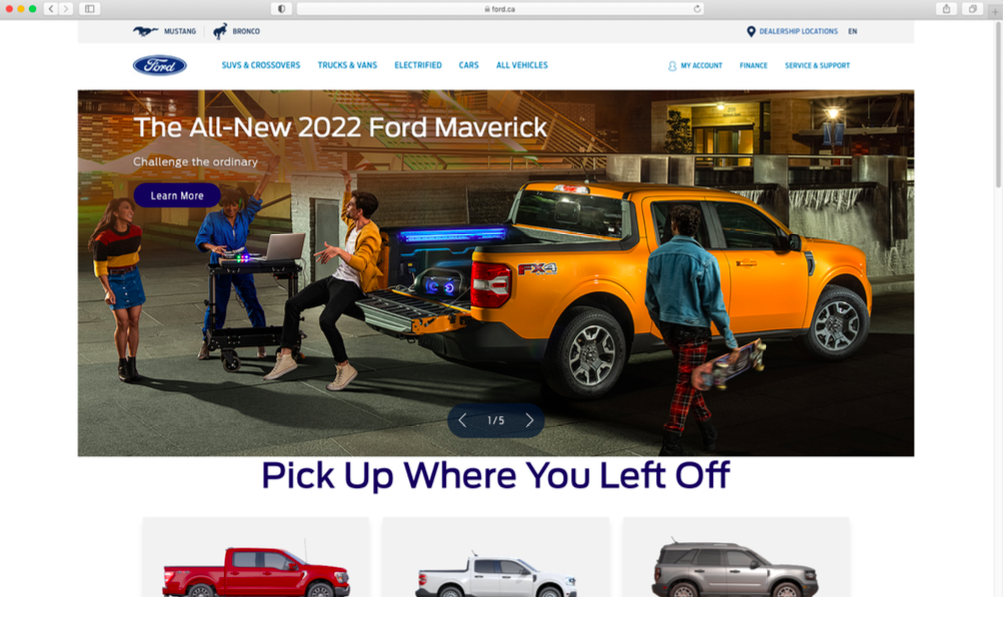 Ford.ca digital banner