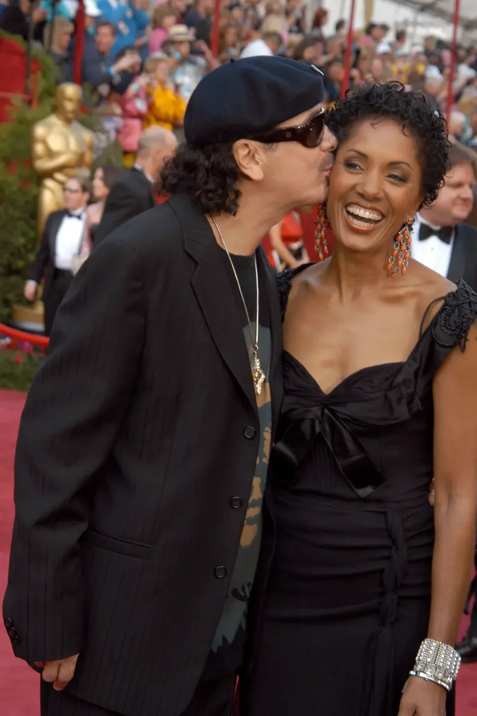 Carlos Santana, left, and Deborah King Santana during the 77th Annual Academy Awards at Kodak Theatre in Hollywood in Feb. 27, 2005. Ron Galella/Ron Galella Collection via Getty